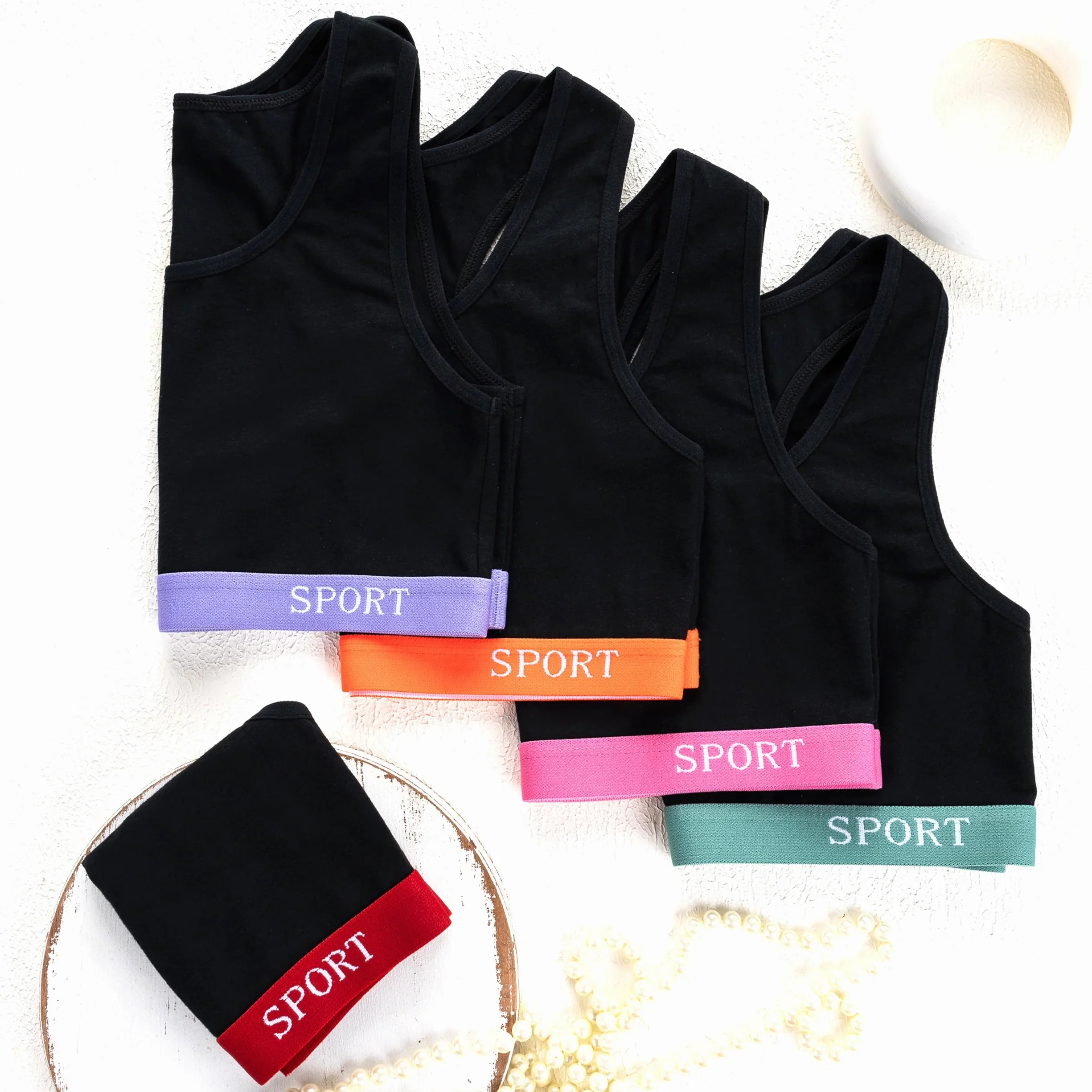 LOREZA Sujetador Bustier para Niñas Ropa Interior Camiseta de Tirantes Algodón 8 a 15 años