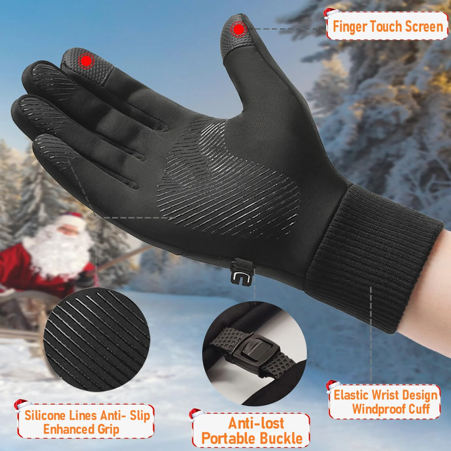 Guantes Invierno Impermeables Térmicos Pantalla Táctil para Moto Ciclismo Esquiar Hombre Mujer