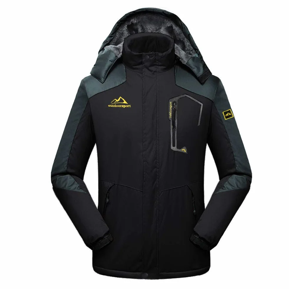 EKLENTSON Abrigo Hombre Invierno Chaqueta Impermeable Cortavientos Esquí Escalada Capucha Cremallera