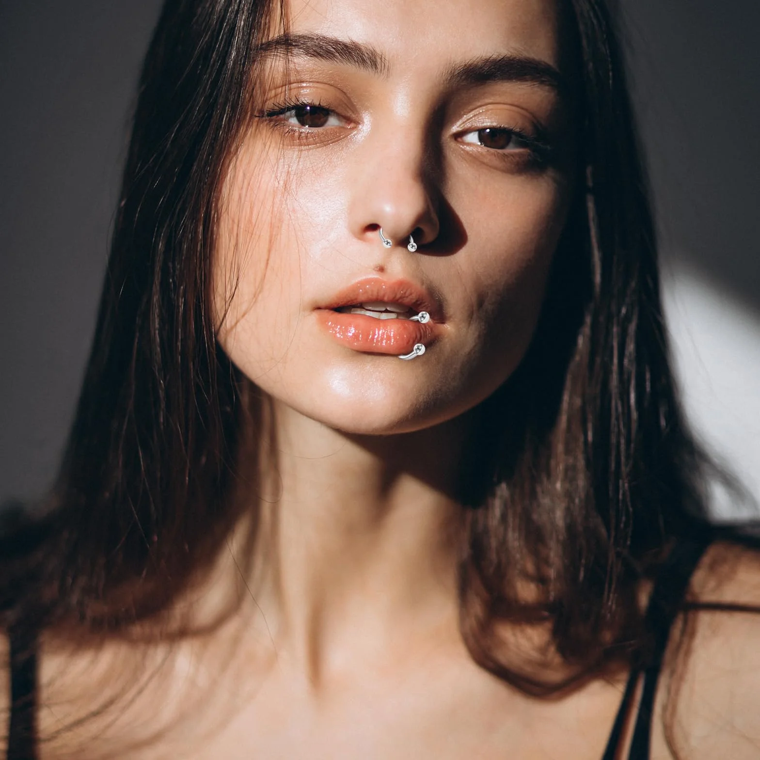 Piercings de Nariz de Acero Inoxidable 16G Bisagra Sin Costuras Herradura Joyería Cartílago Labios