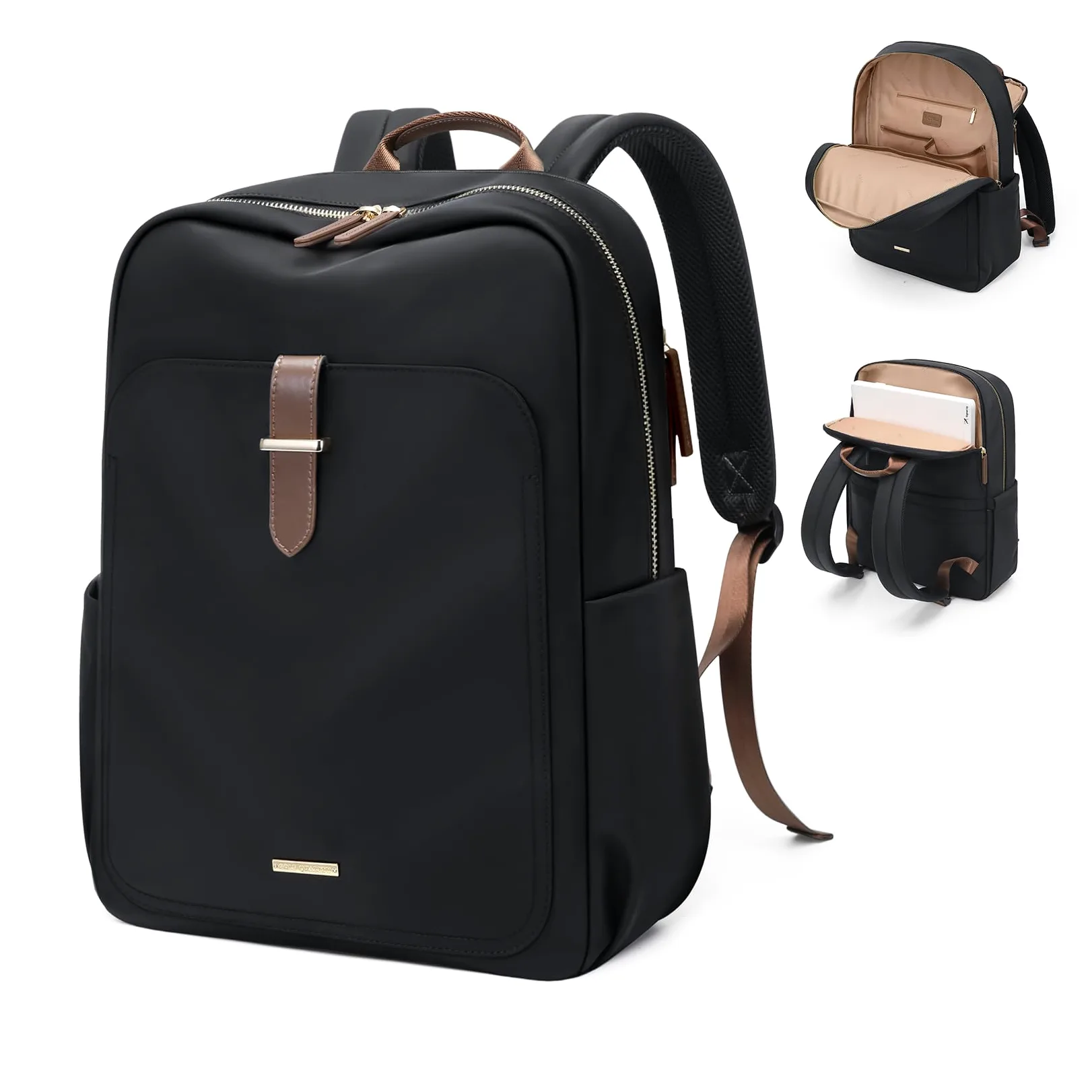 Mochila Portátil 15.6 Pulgadas para Mujer, Mochila Elegante y Casual Multifuncional, Impermeable para Trabajo, Universidad, Viajes y Uso Diario,Nergo