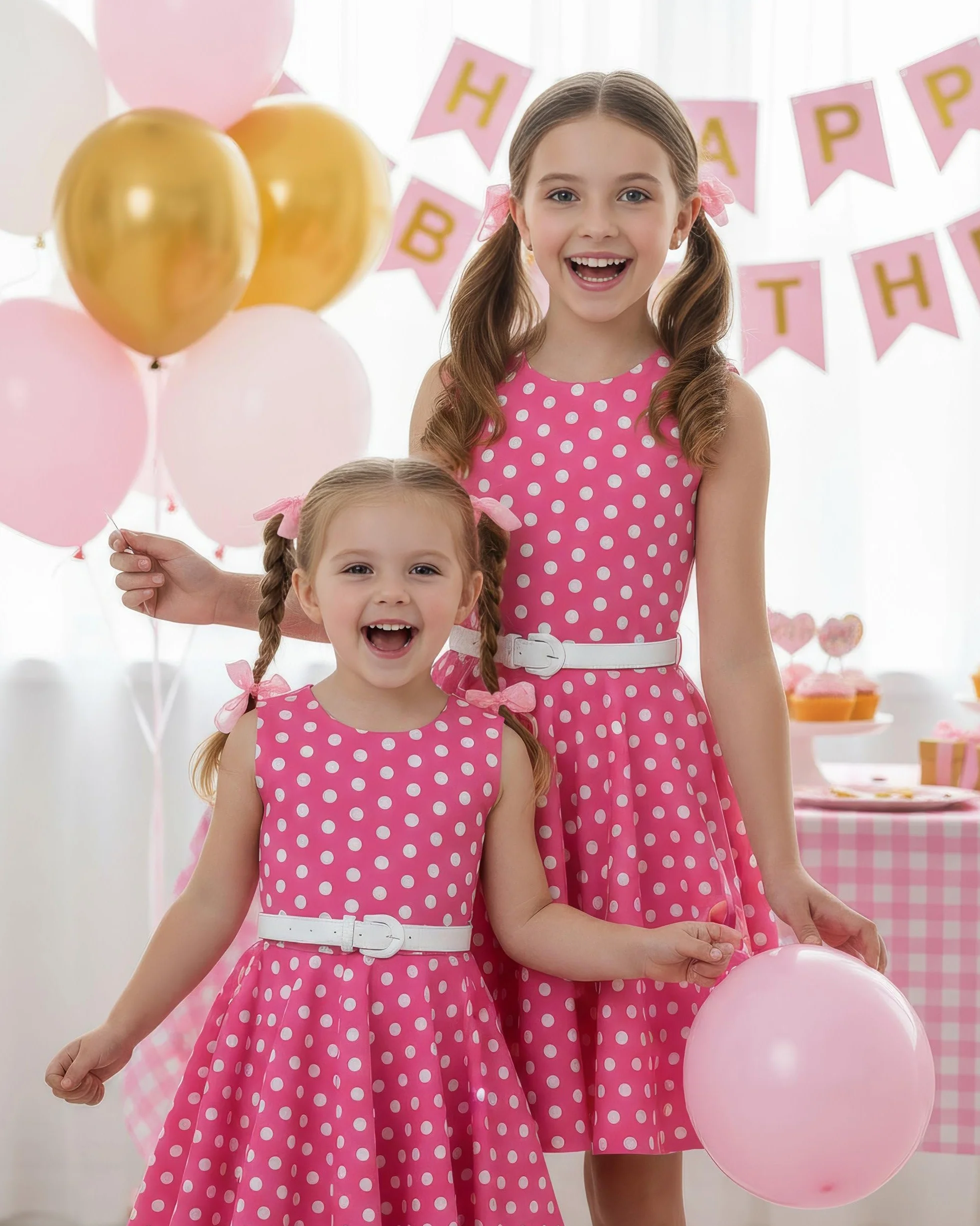 Vestido de Lunares Vintage Años 50 Audrey para Niñas