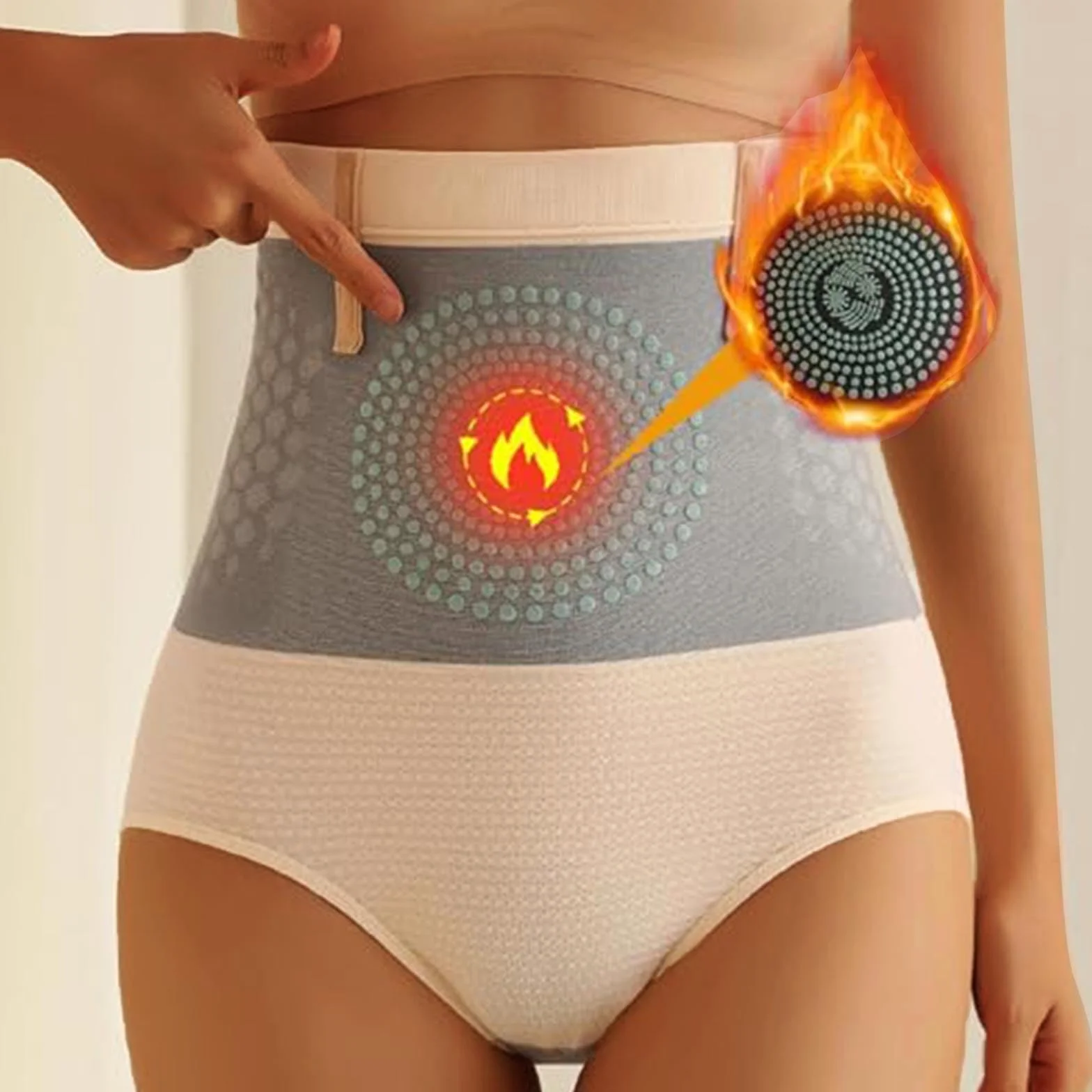 Pantalones Cortos Termogénicos Reductores 4 en 1, Moldeadores Cuerpo con Control Barriga Cintura Alta para Mujer
