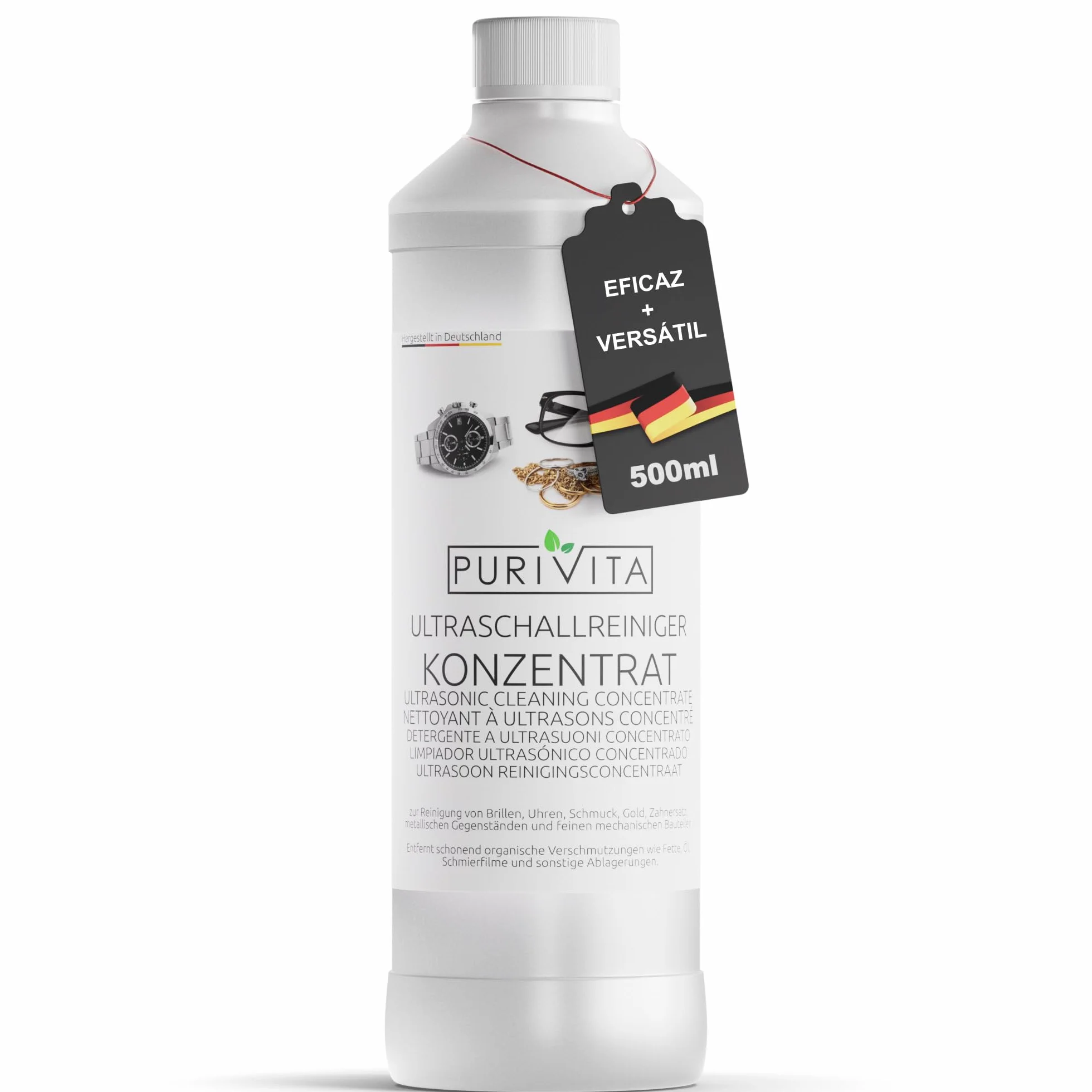 PURIVITA® Universale Liquido para Ultrasonidos Limpieza 500ML - Limpiador Ultrasónico - Ultrasonic Cleaner
