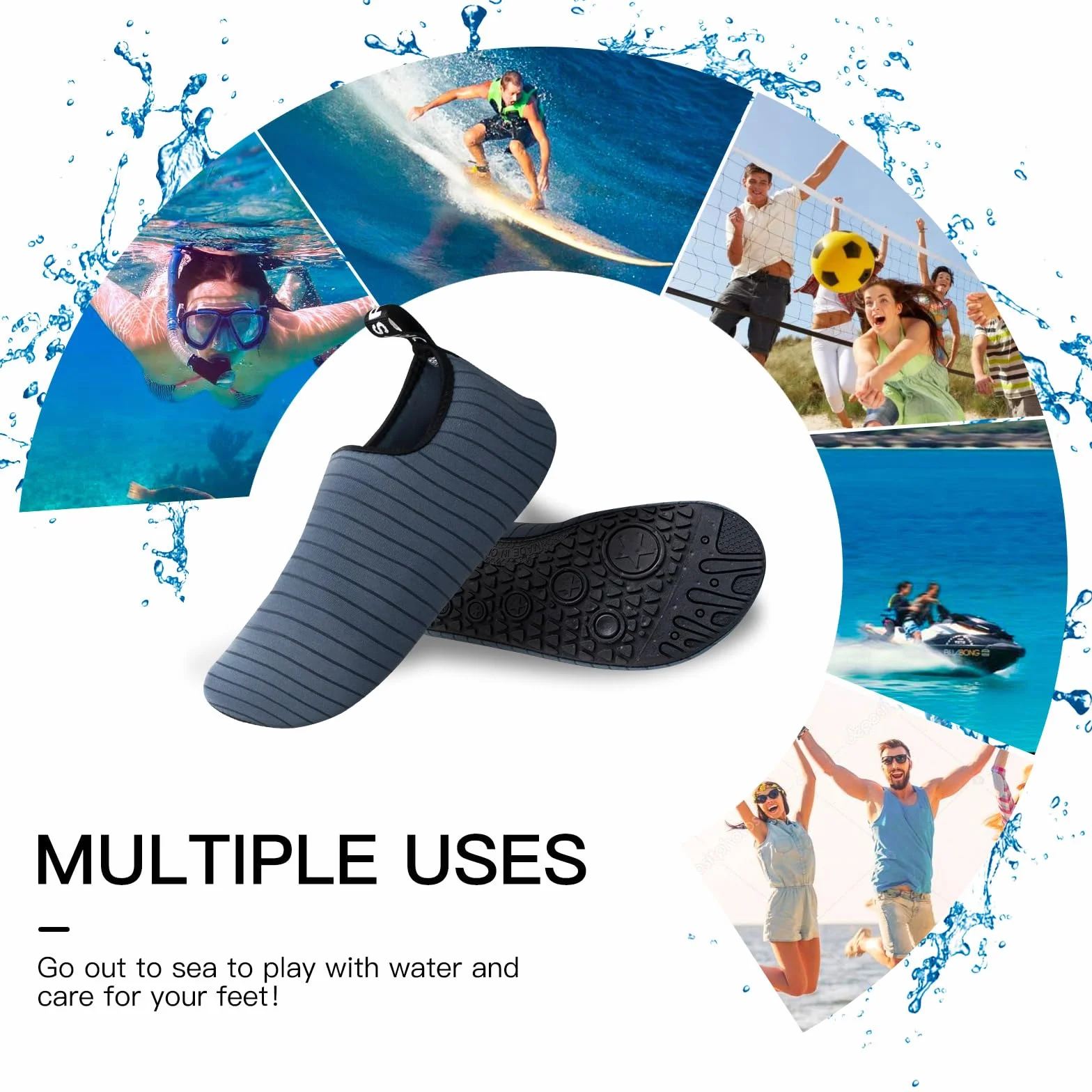 Zapatos Acuáticos Surf Buceo Natación Descalzos Secado Rápido Playa Hombres Mujeres