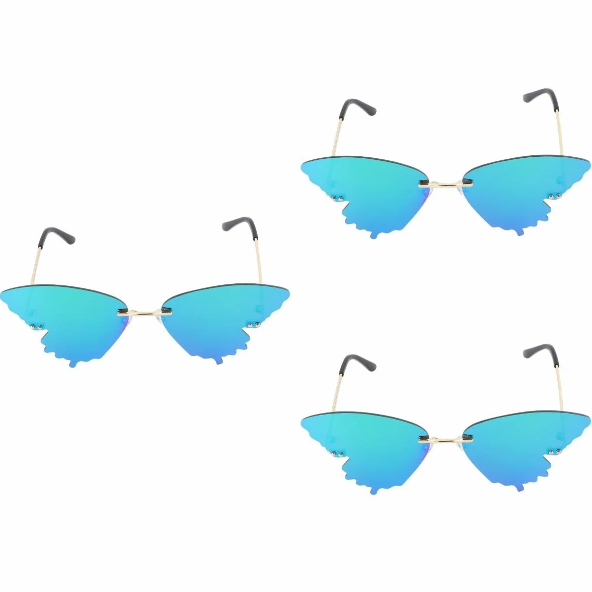 LIFKOME 3piezas Gafas De Sol Divertidas Para Niño Niña Patrón Encantador Para Actividades Al Aire Color Verde