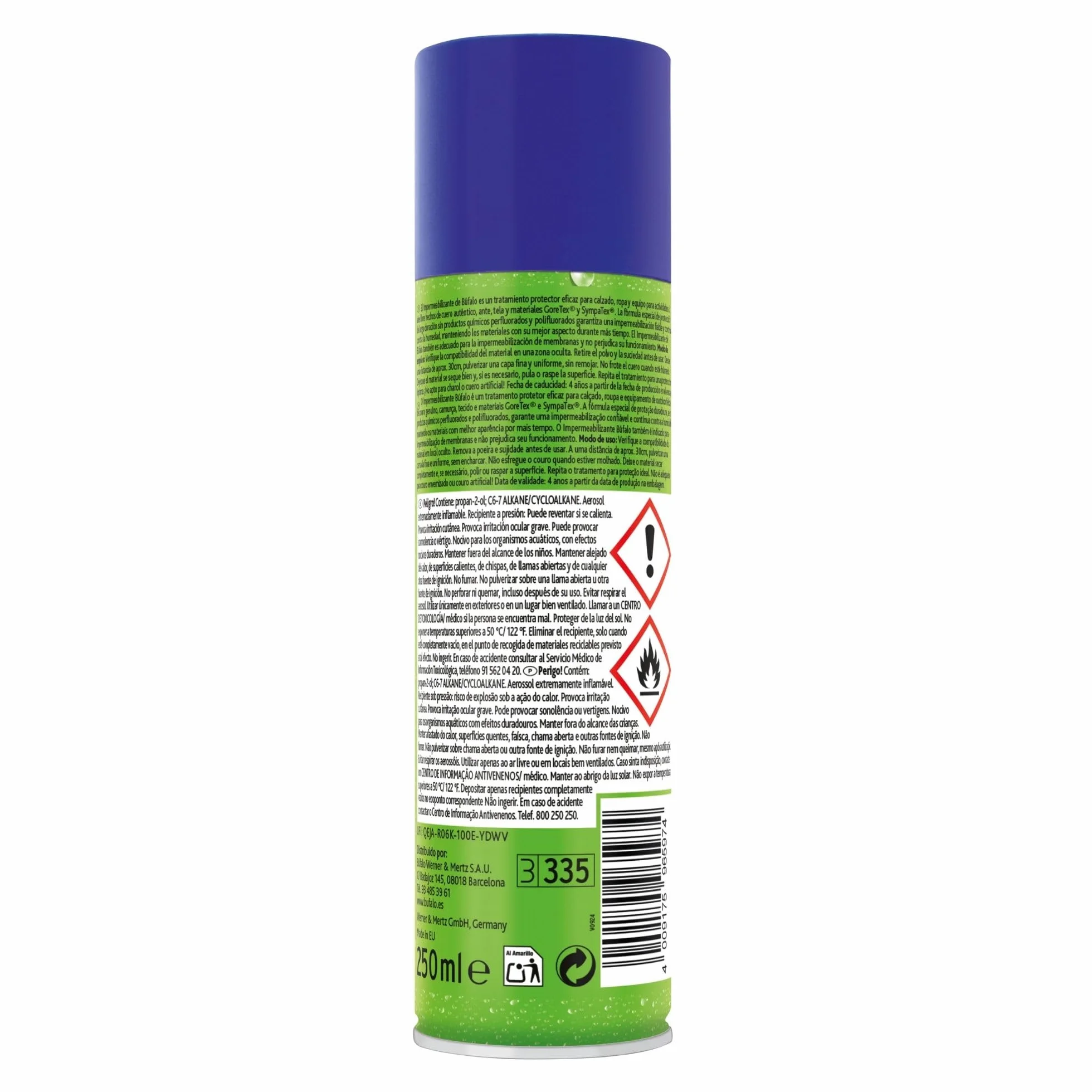 Búfalo Spray Impermeabilizante Calzado 250ml Protector Zapatillas Transparente Repelente Agua Suciedad
