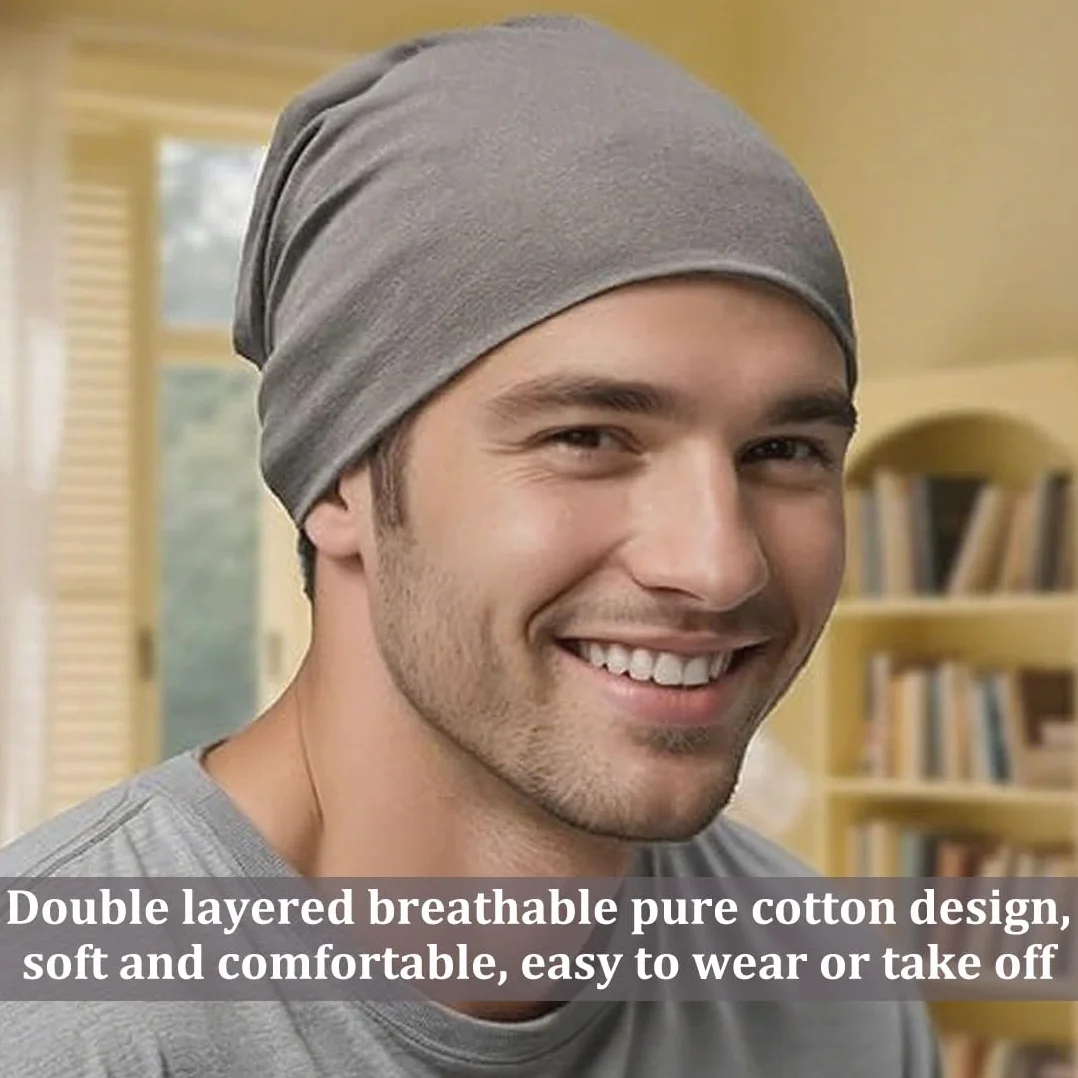 Gorro Pelo Rizado Dormir Unisex Ajustable Suave para Mujeres y Hombres