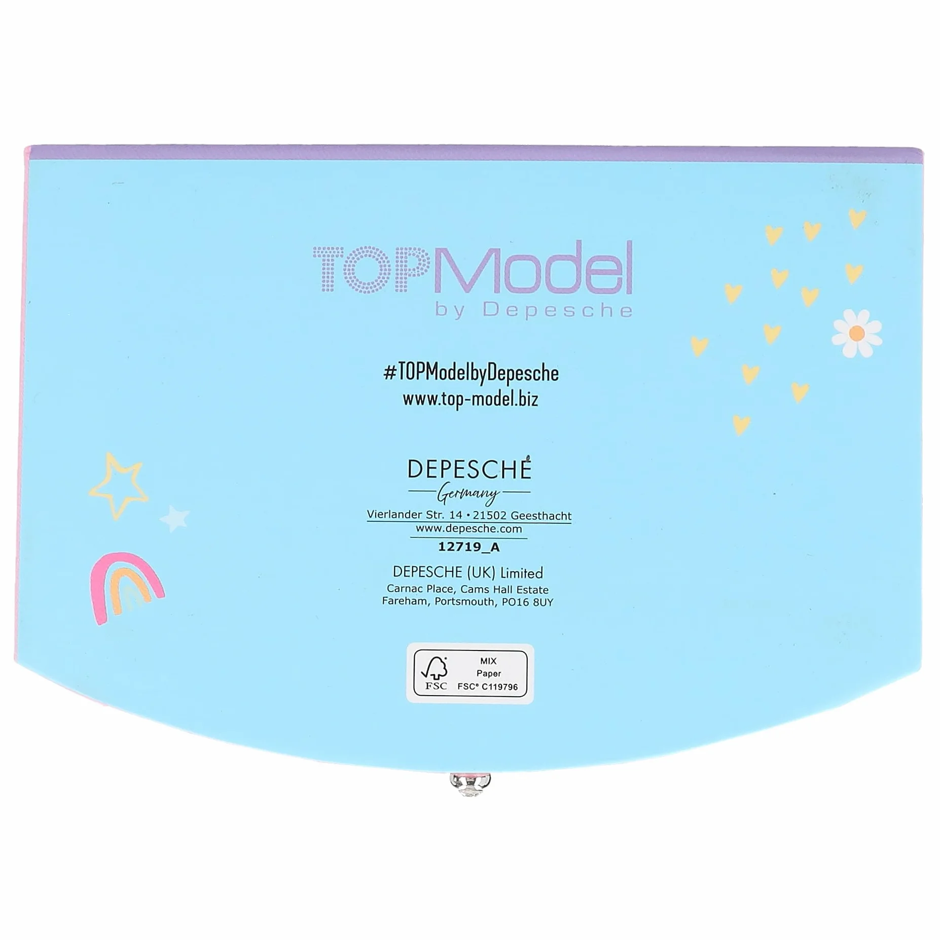 Depesche TOPModel Snap Shots Joyero Pequeño Rosa con Espejo y Tapa Abatible