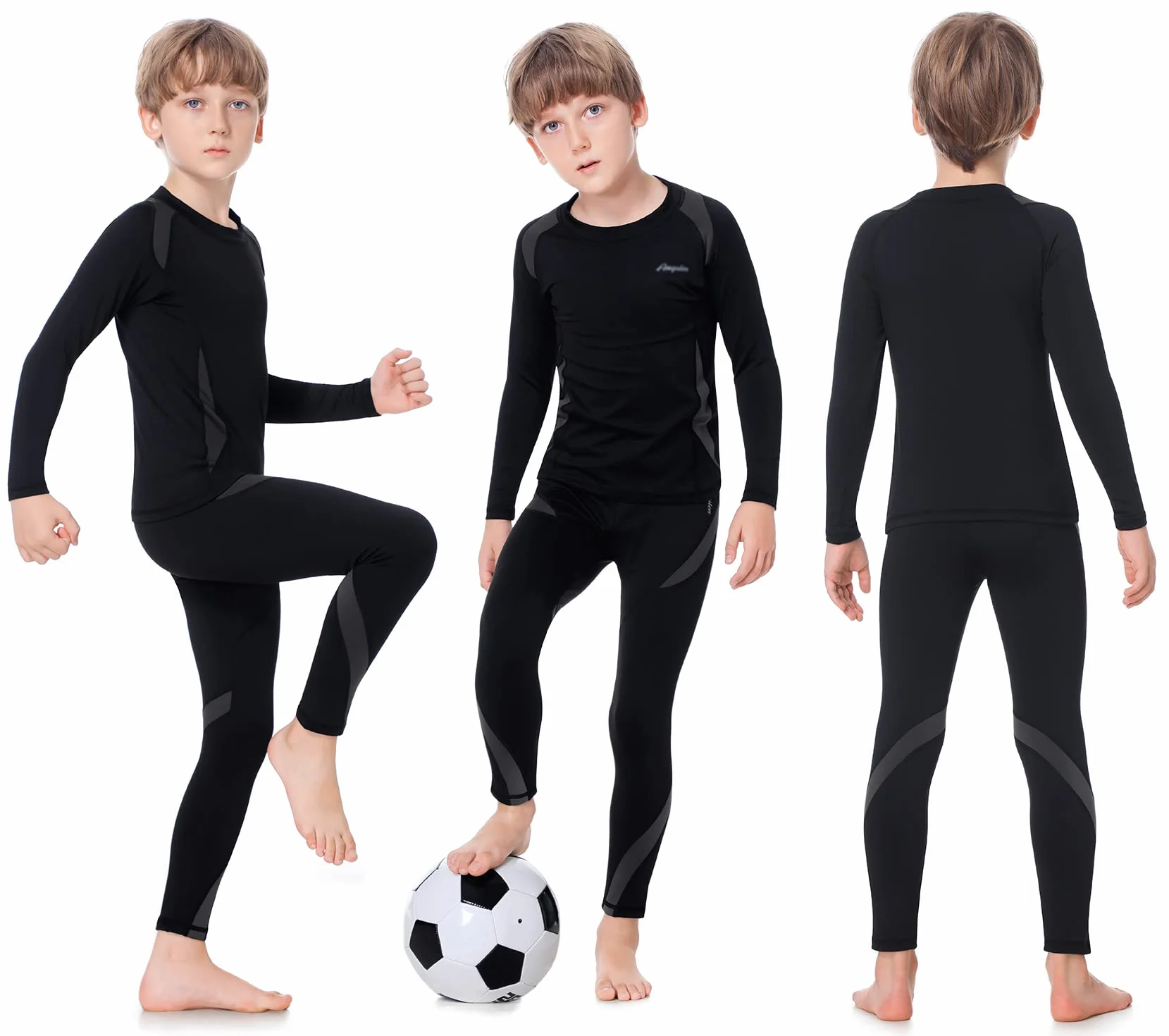 Ropa Interior Térmica para Niños, Camiseta Térmica Niña Deportes Unisexo Invierno Running Esquí Ciclismo