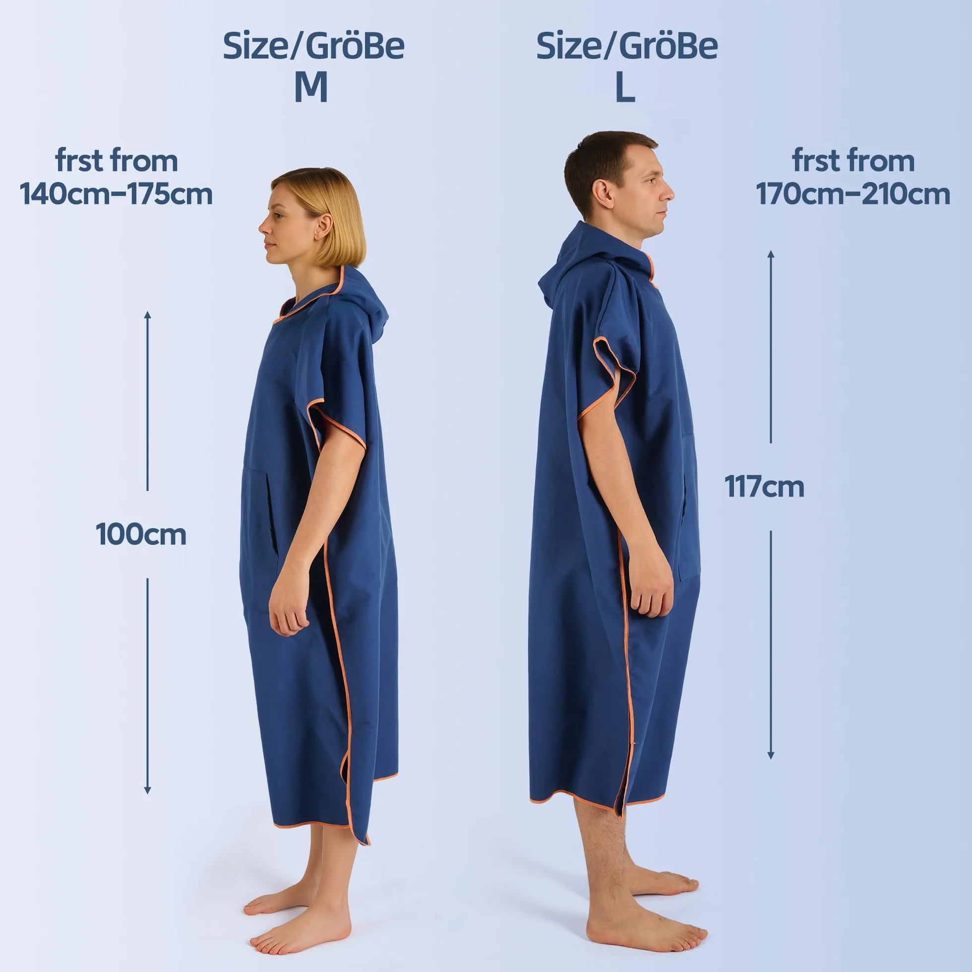 KUOGAS Poncho de baño para mujer y hombre, poncho de microfibra, de microfibra