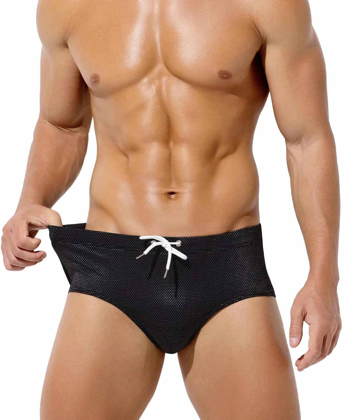 Bañador Slip Hombre Secado Rápido con Cordón Ajustable para Natación Playa Piscina