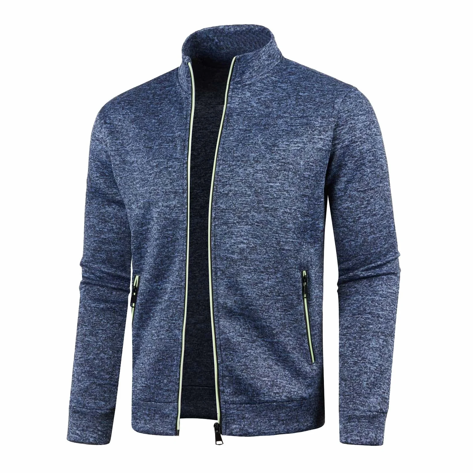 Sudadera para hombre sin capucha con cremallera chaqueta fina ligera deportiva transpirable