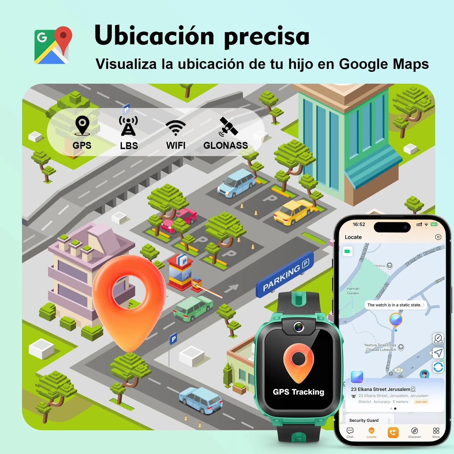 imoo Z1 Smartwatch Infantil 4G con Llamadas y Videollamadas, GPS, Modo Clase, IPX8 Resistente al Agua Verde