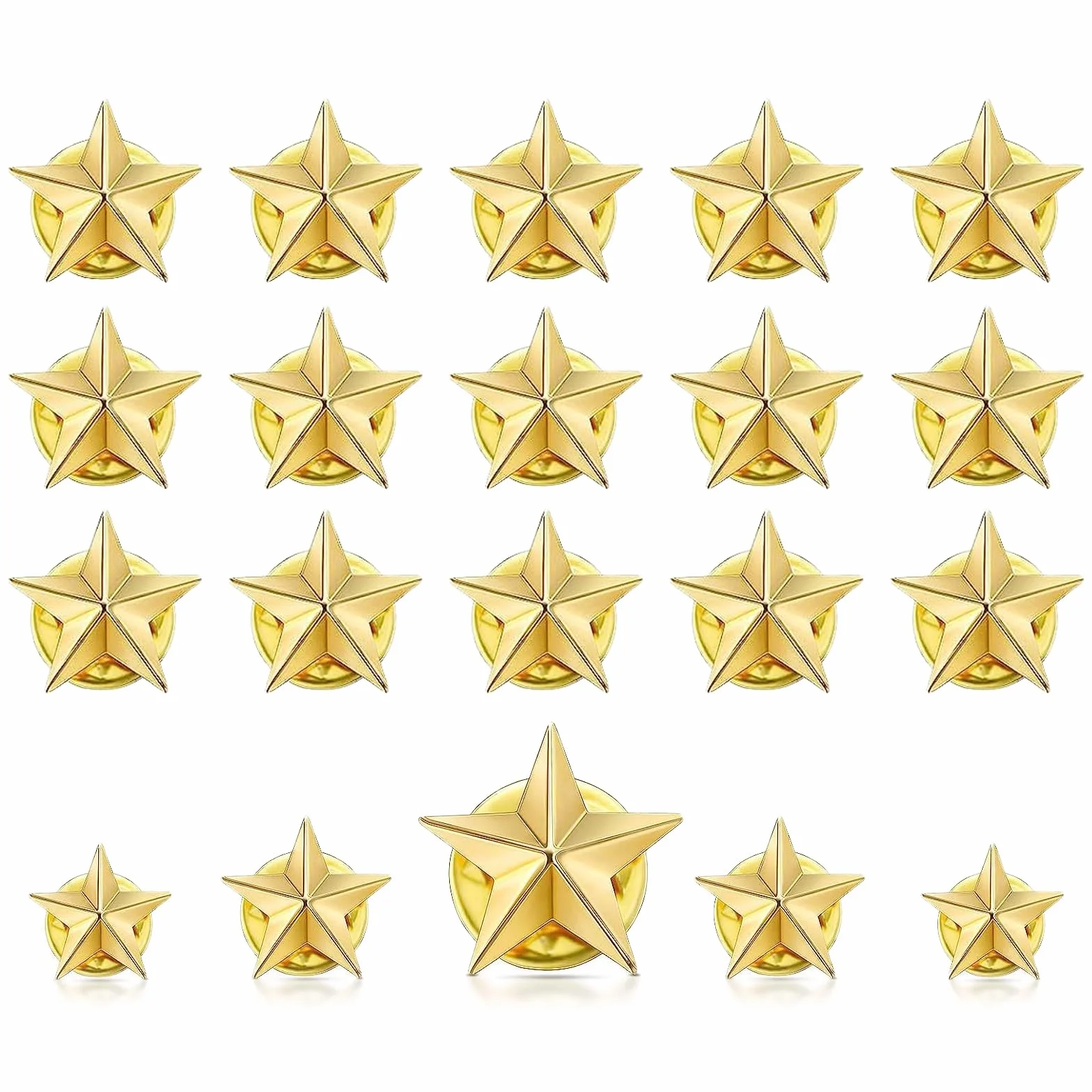Pines de Reconocimiento Estrella Dorada, 20 Piezas, Insignias de Apreciación