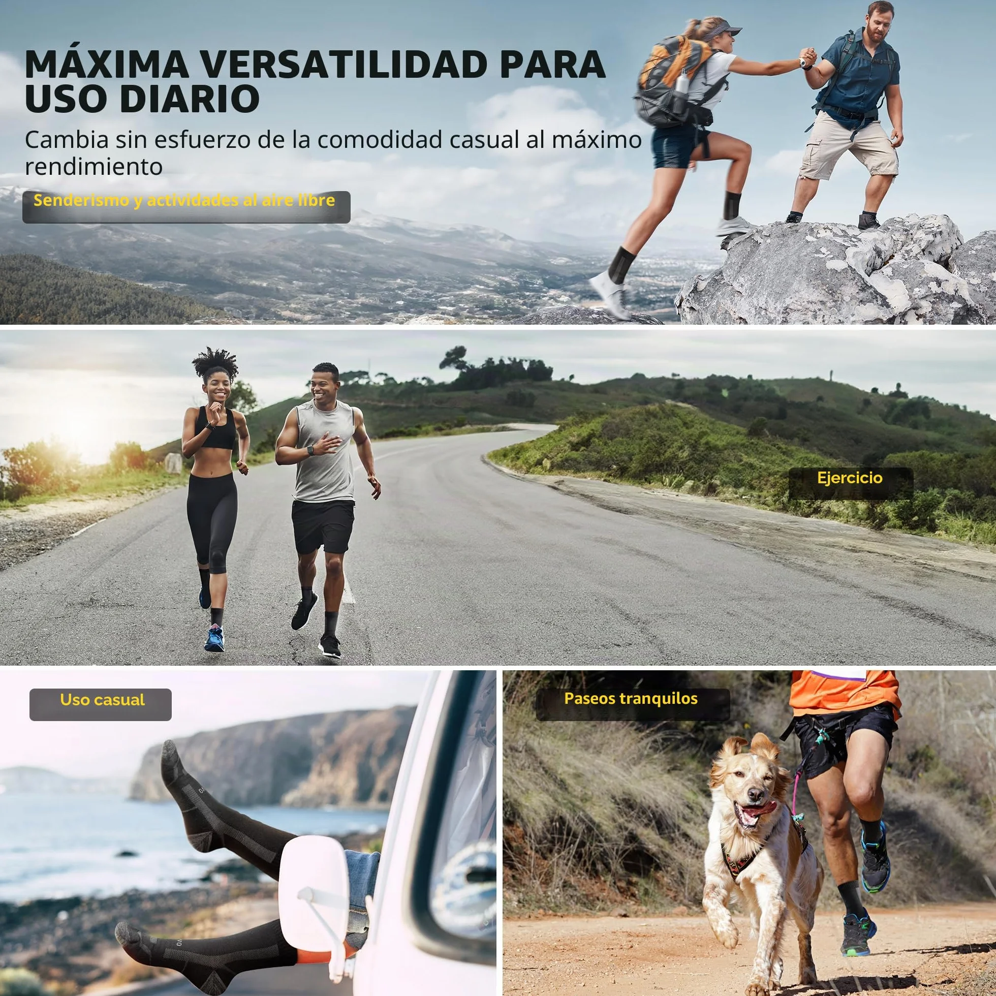 CAMBIVO Calcetines Antiampollas Senderismo Lana Merino 2-3 Pares Transpirable Trail Running Trekking