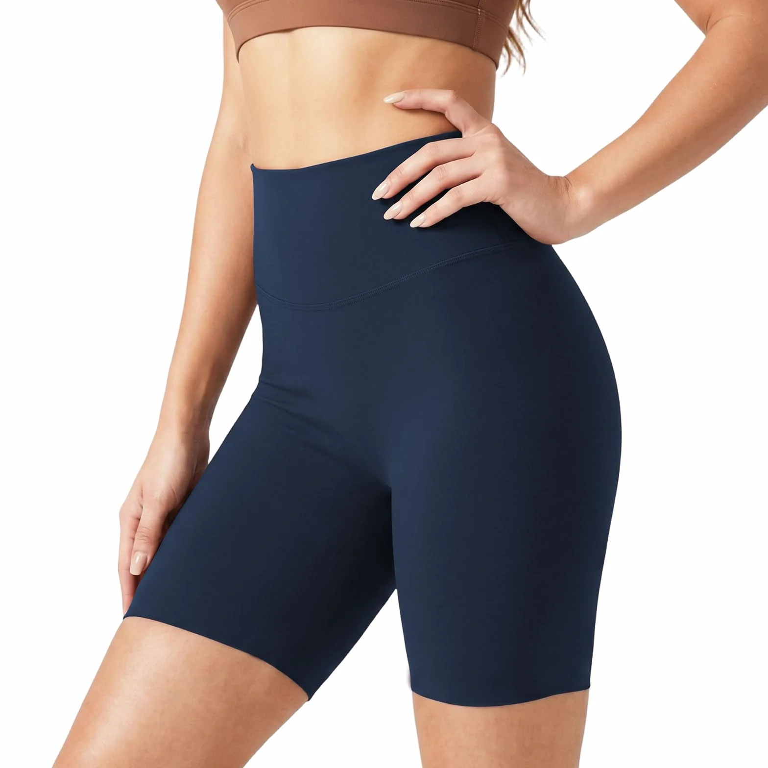 HYCOPROT Pantalones Cortos Deportivos Mujer Cintura Alta Push Up Elevador Glúteos Sin Costura Transpirable Secado Rápido Shorts Leggings de Compresión Yoga