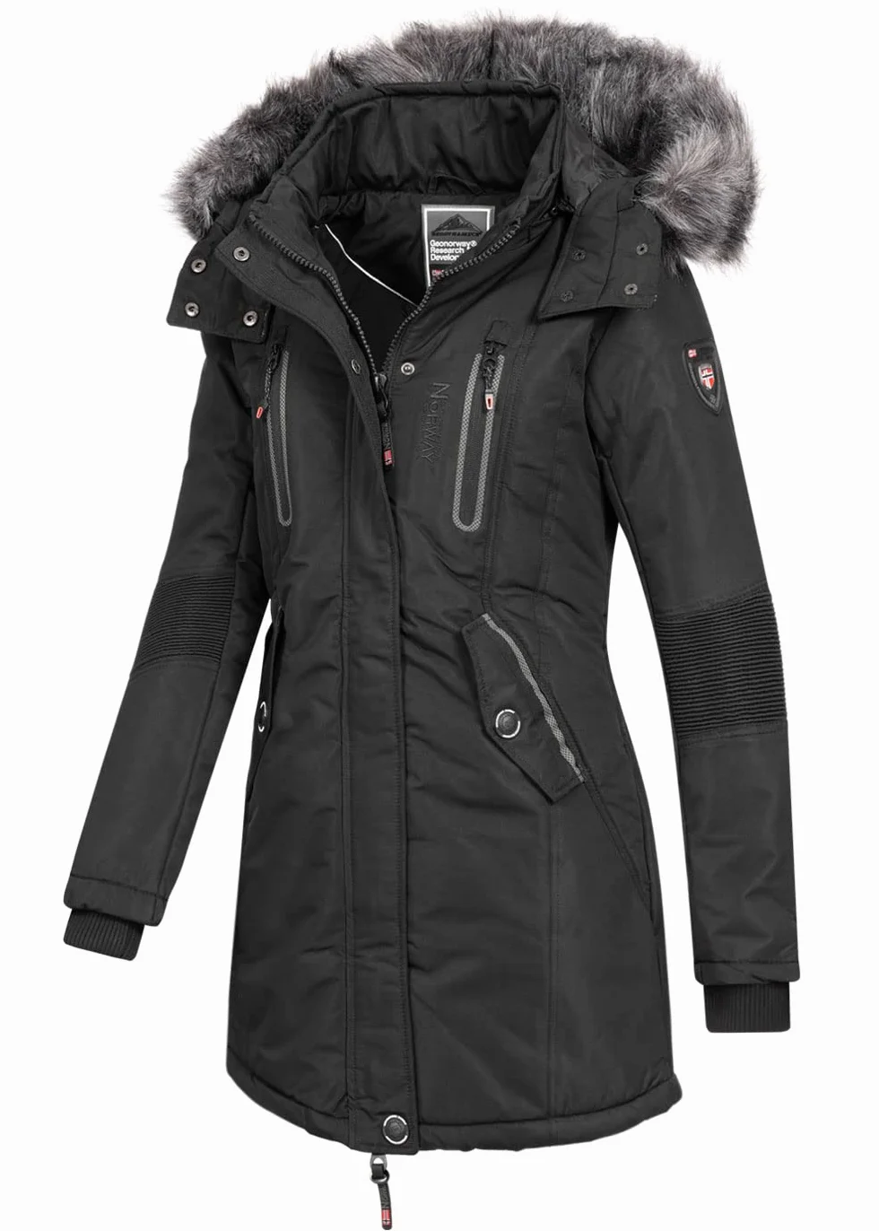 Geographical Norway Coraly Lady Parka Mujer Otoño Invierno Cálido Abrigo Capucha Chaqueta A Prueba De Viento
