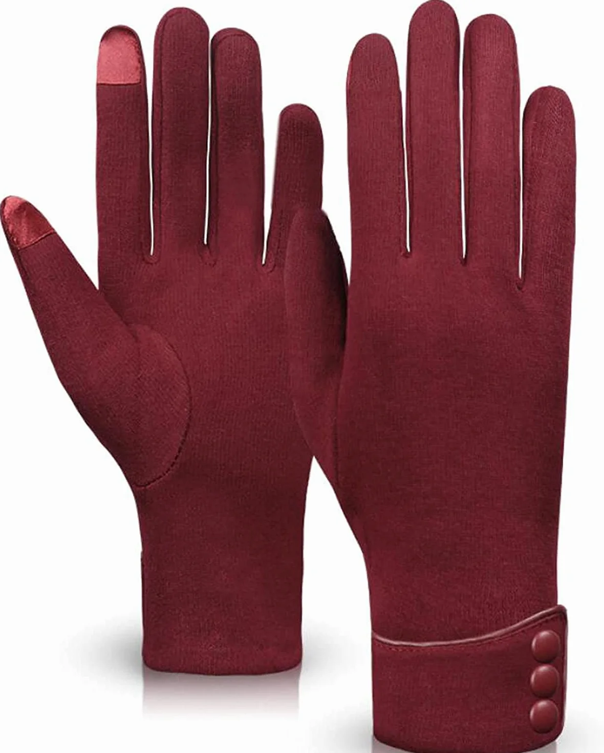 Guantes cálidos de invierno para mujer forrados a prueba de viento pantalla táctil