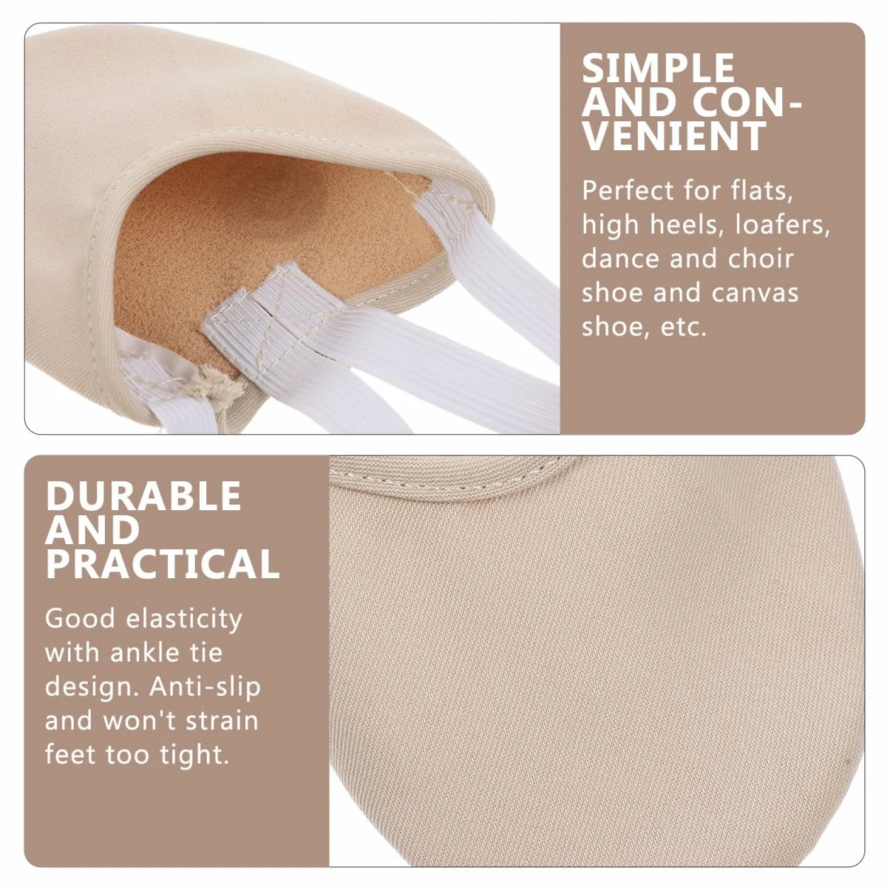 Calcetines Antideslizantes para Ballet y Yoga Suelo Talla S (30-32) Color de Piel