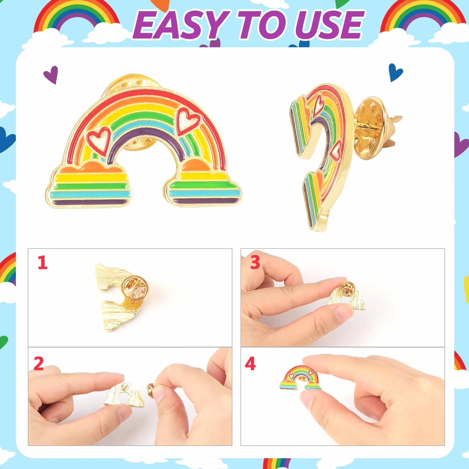 Alfiler Arcoíris LGBT Gay Rainbow Pin Broche Orgullo LGBTQ Pride Botón Accesorios
