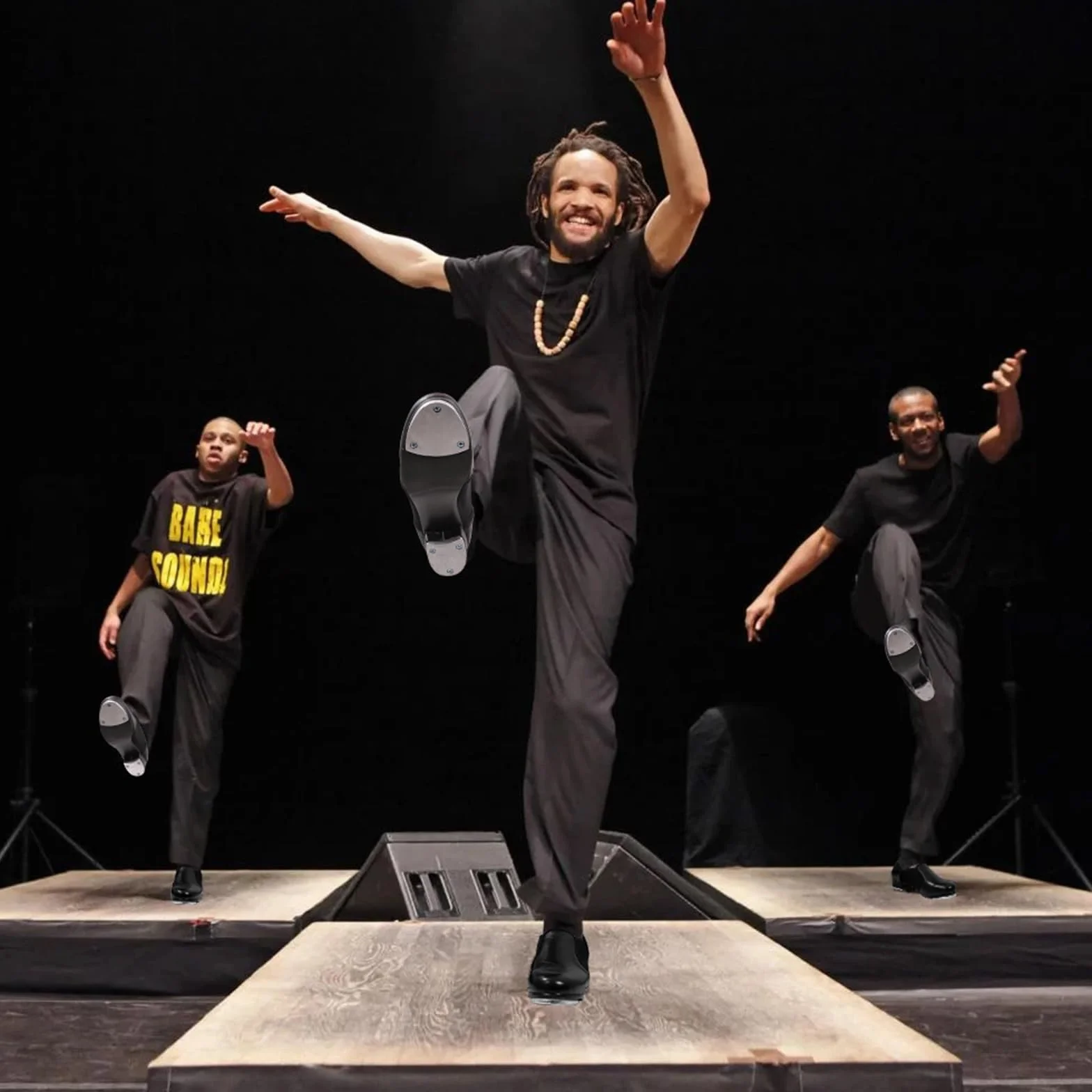 Zapatos de cuero para bailar jazz negros para hombres