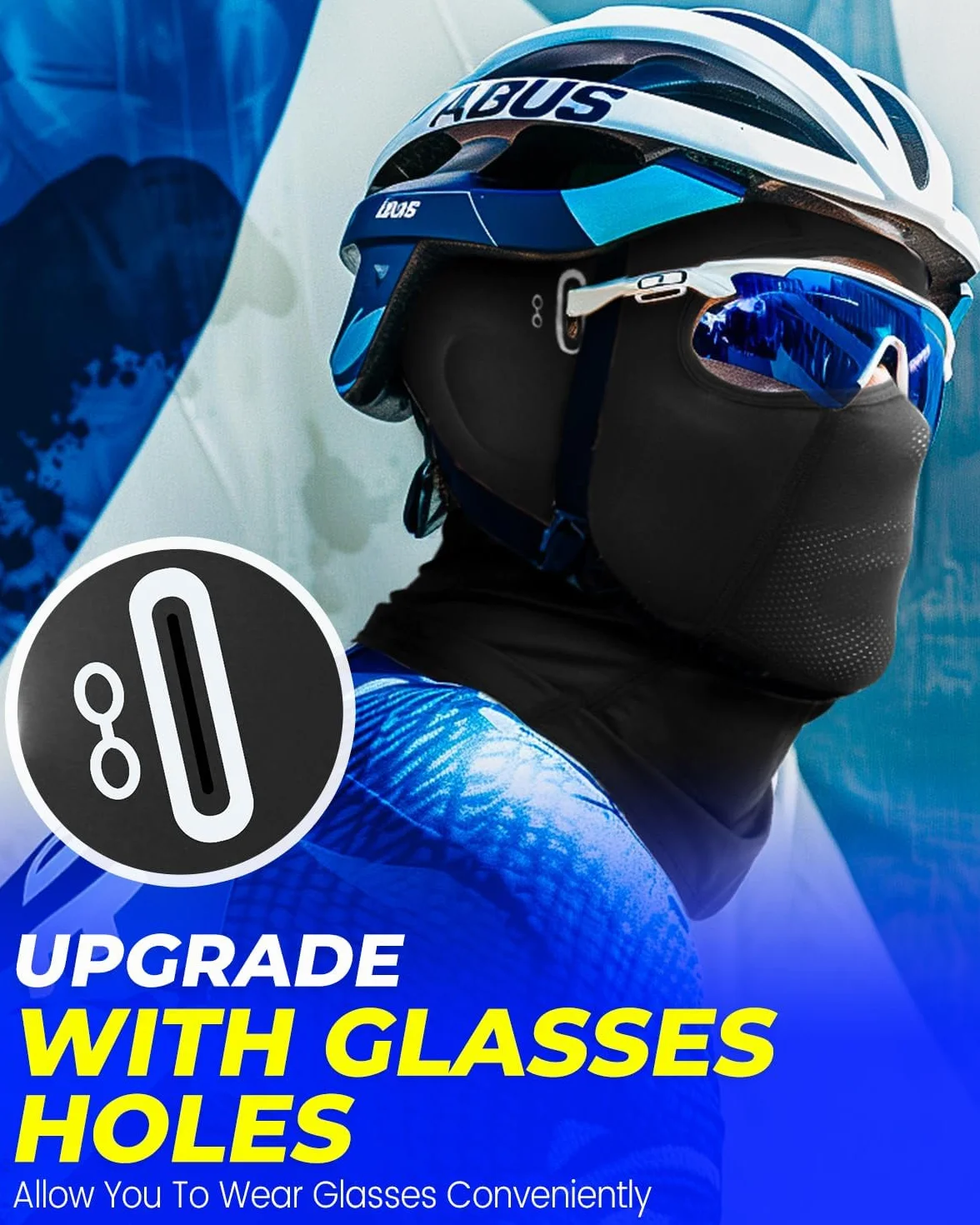 Pasamontañas transpirable para moto verano con agujeros gafas UV ciclismo bicicleta correr
