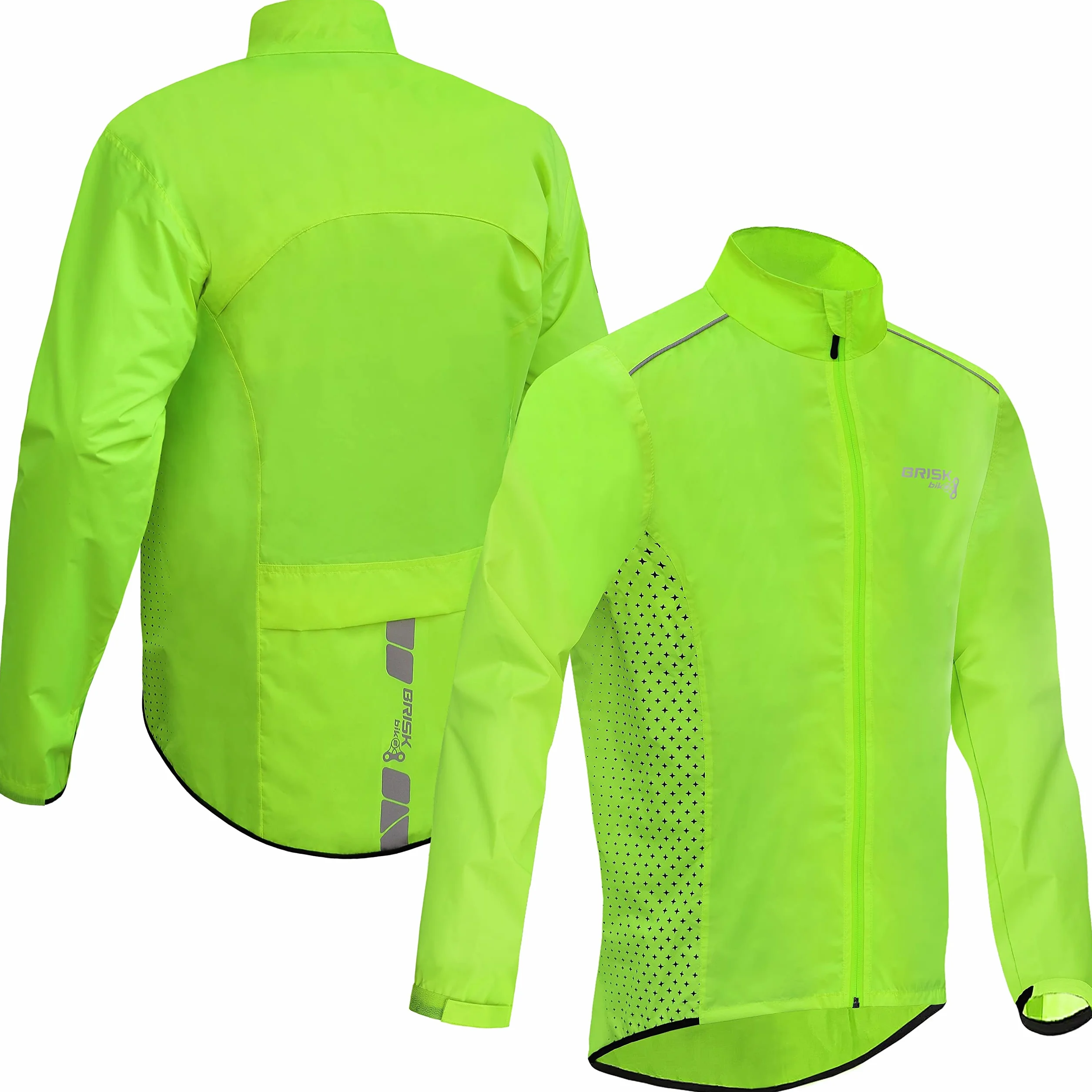 Brisk Bike Chubasquero ciclismo hombre impermeable manga larga alta visibilidad reflectante