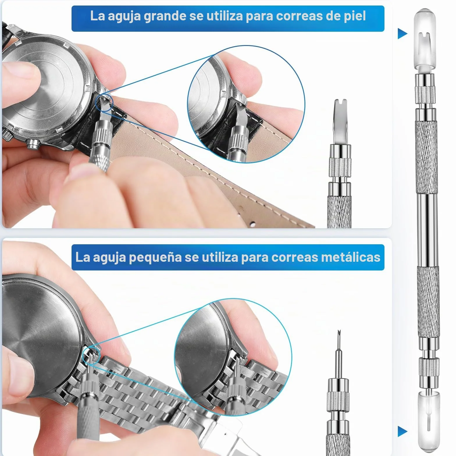 JOREST Kit Reparación Reloj, Herramienta Reemplazo Correa, 56 Piezas Barras Resorte 16-26mm