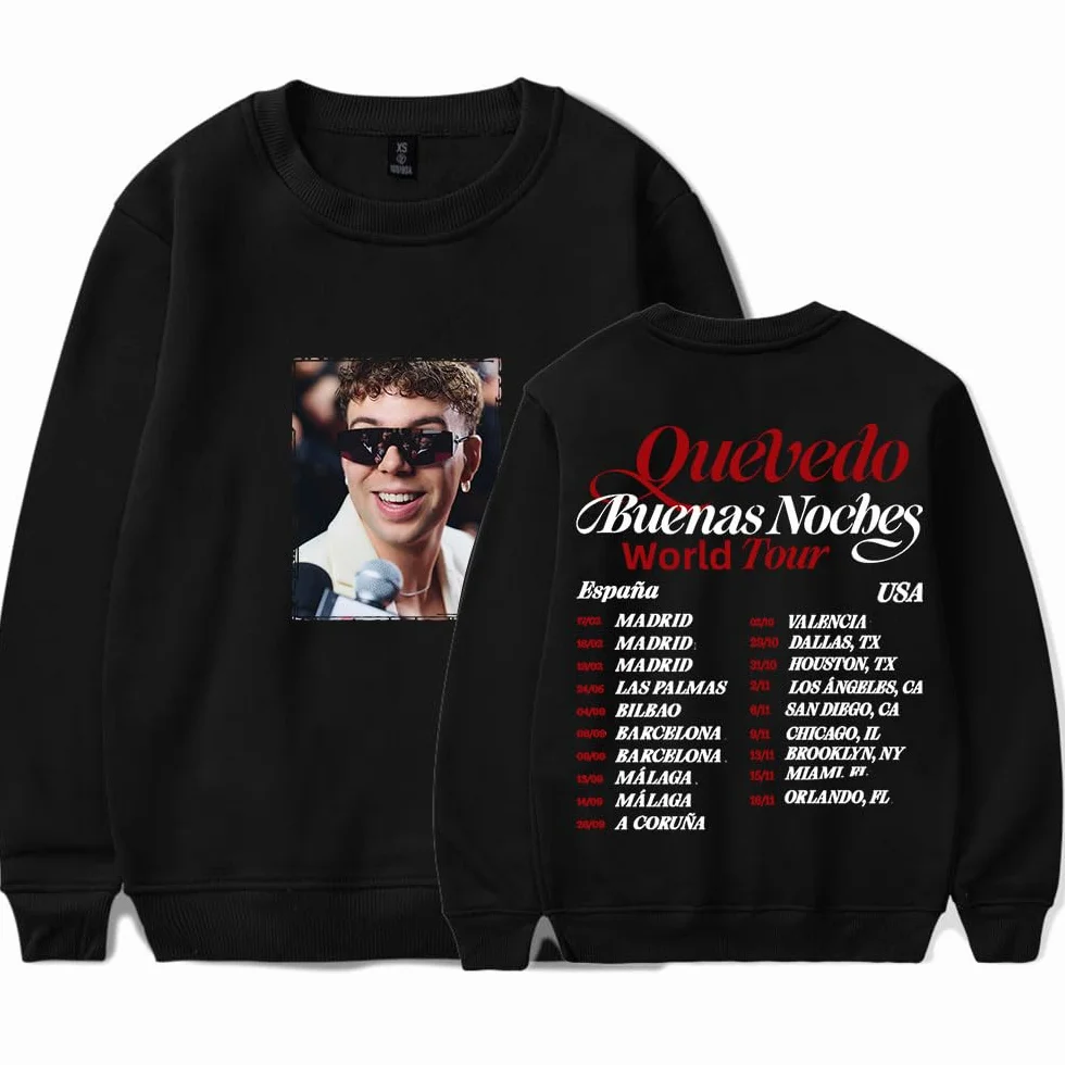 Quevedo Buenas Noches World Tour Merch Sudadera de manga larga para mujer y hombre