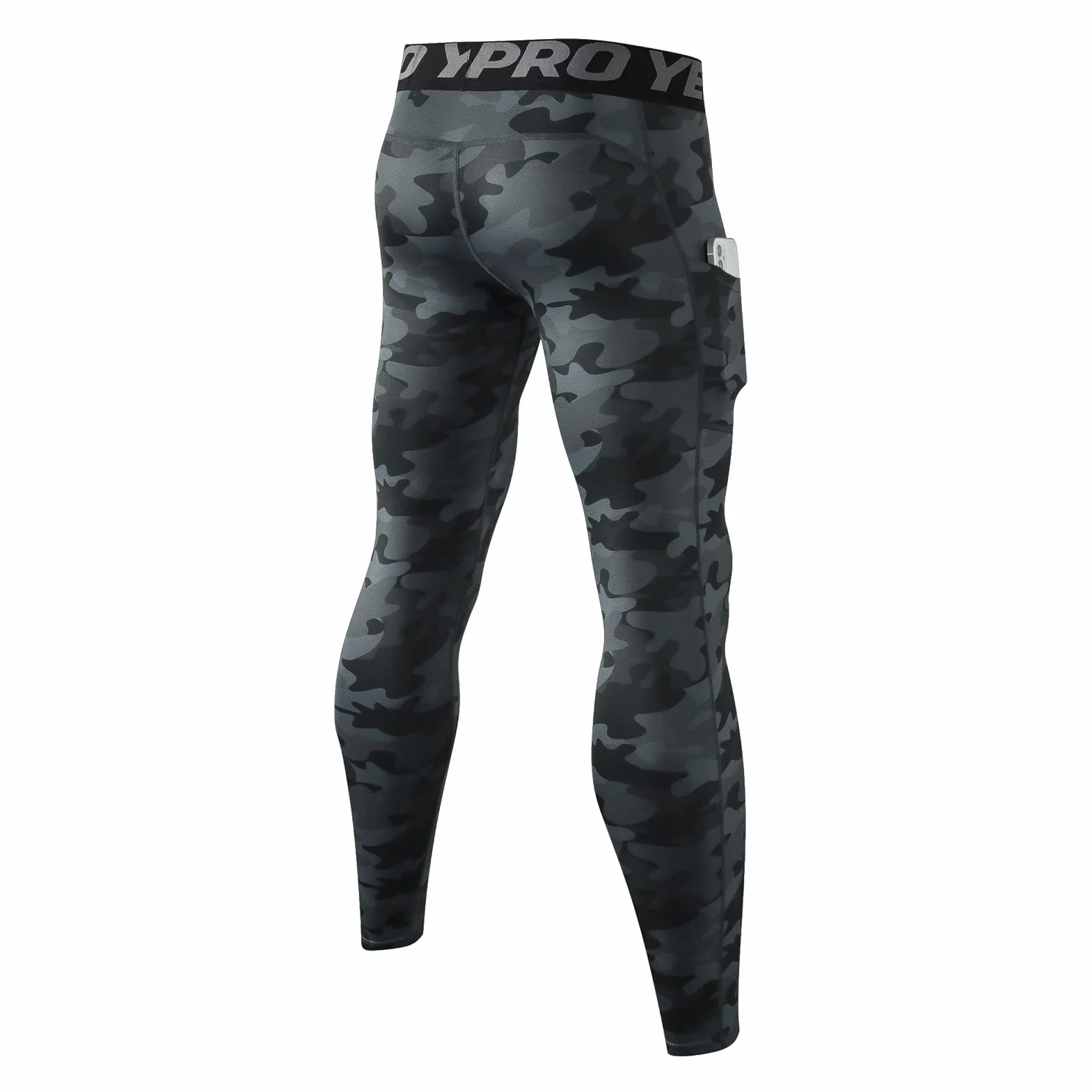 Leggings Hombre Pantalones Deportivos de Compresión Secado Rápido Mallas Largas con Bolsillos para Running Fitness Yoga