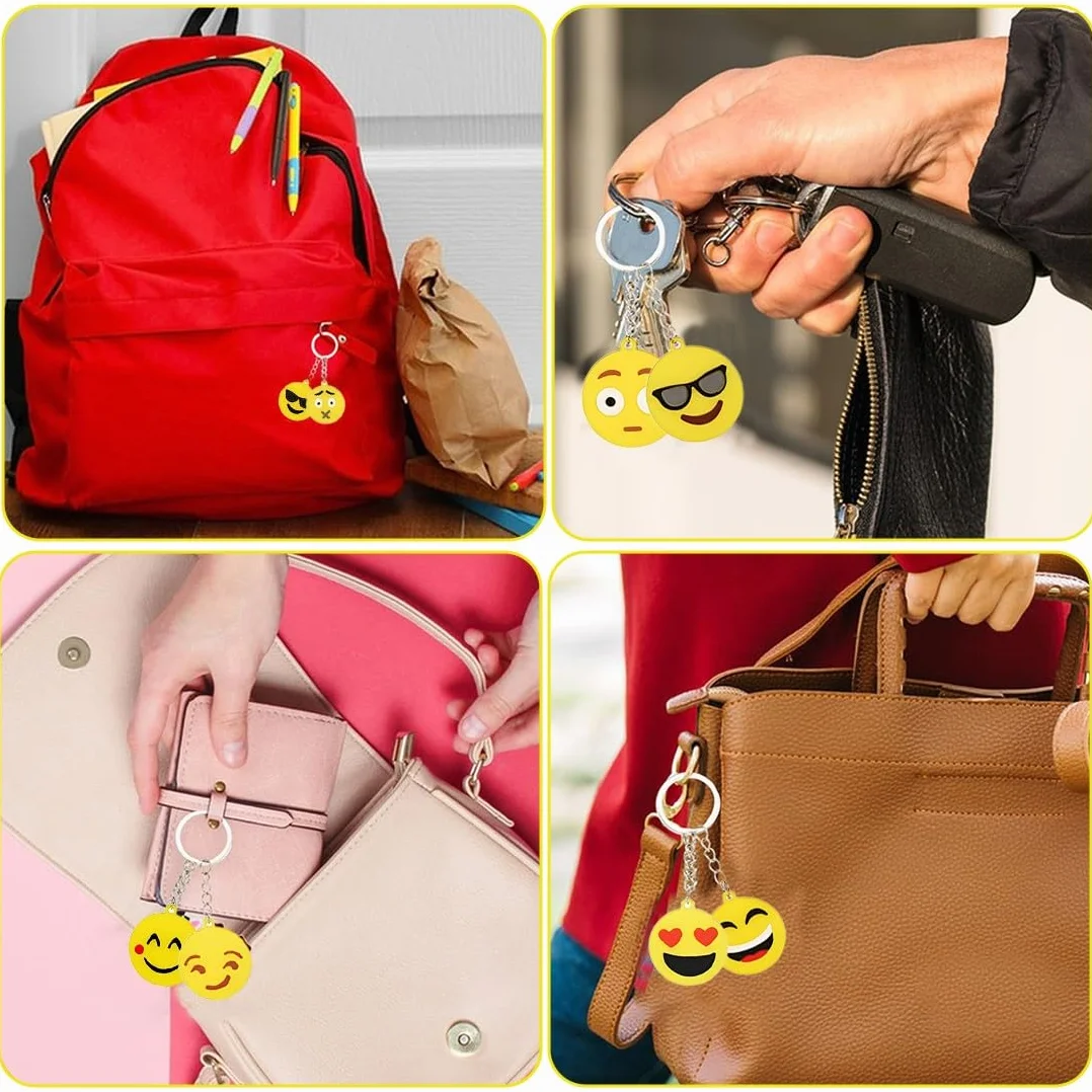 Llavero Emoji 17 Piezas Colgante Patrón Emoticon Decoración Fiesta Cumpleaños Niños