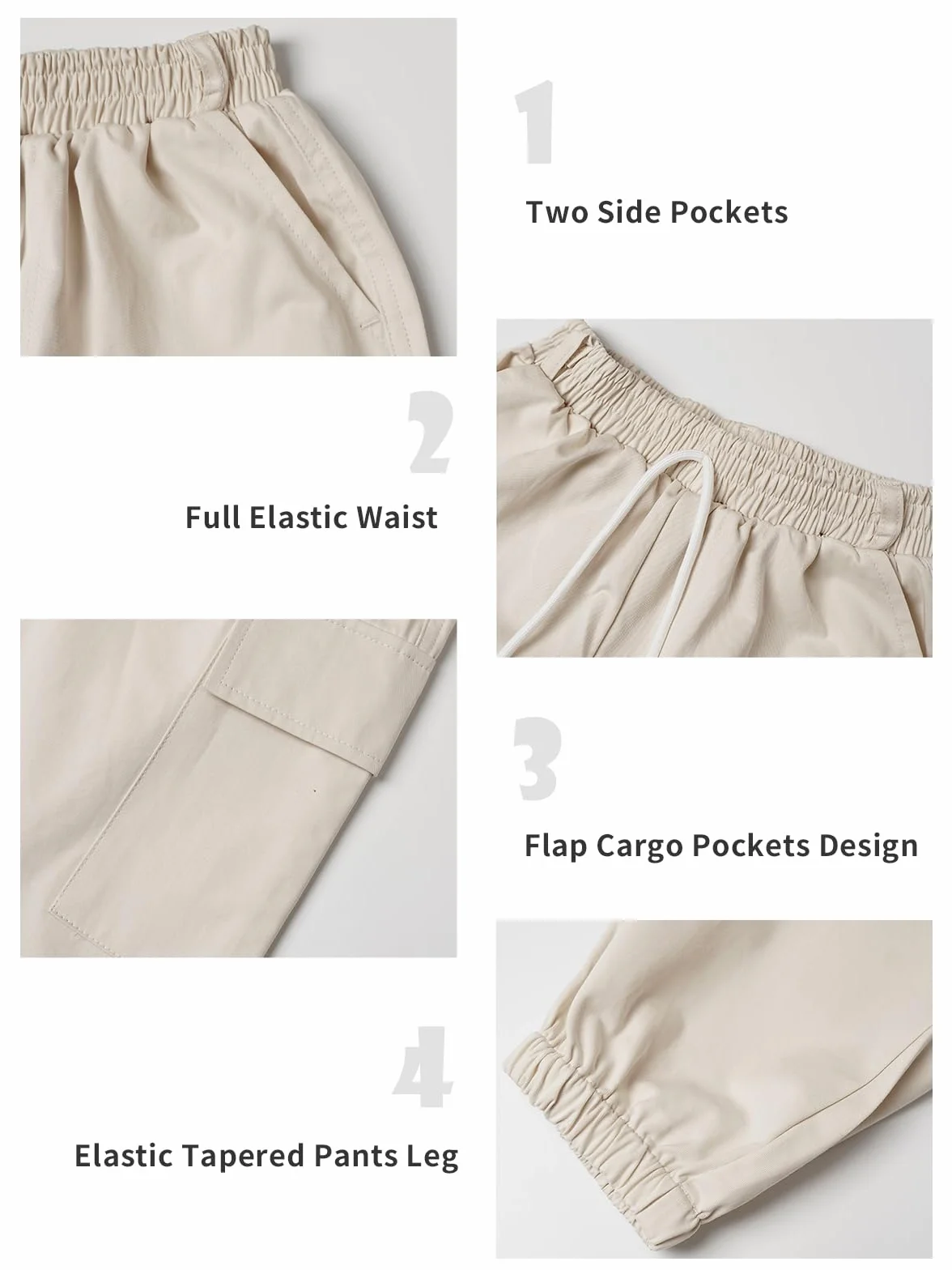 Rolanko Pantalones Cargo Elásticos para Niños Jogger Streetwear Danza