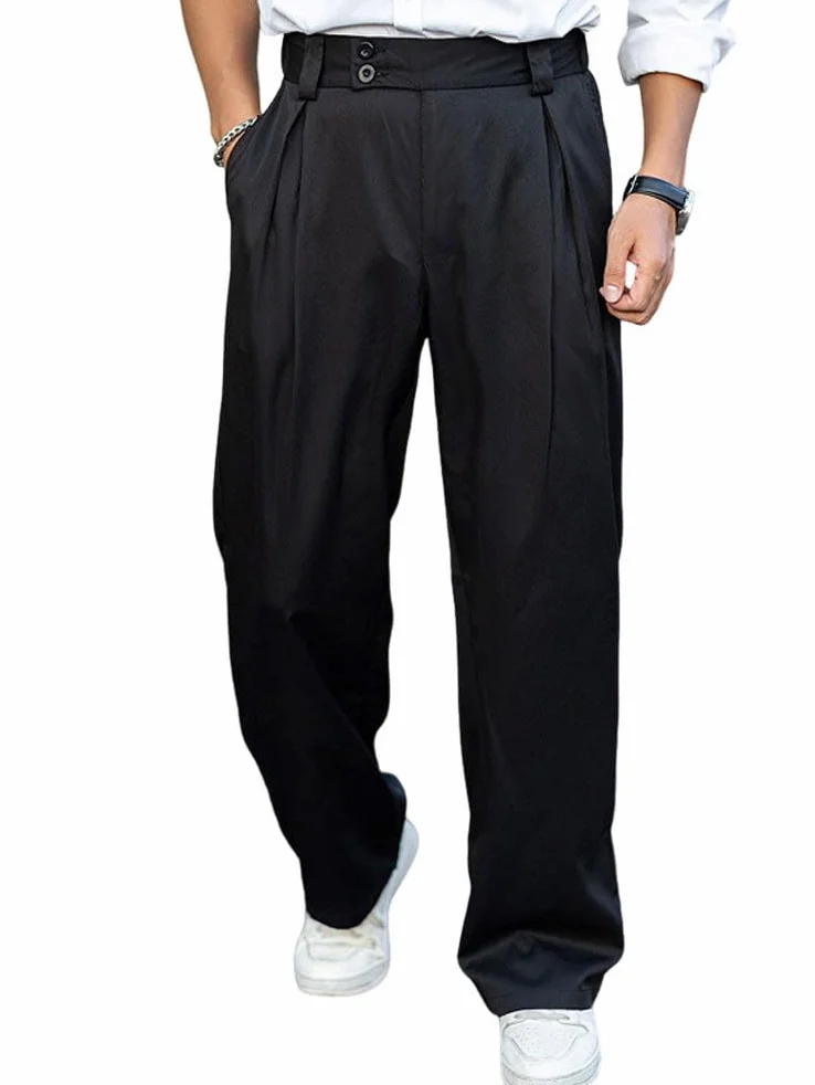 Pantalones Chino Hombre Casuales Primavera Verano Anchos Elásticos Largo Trabajo