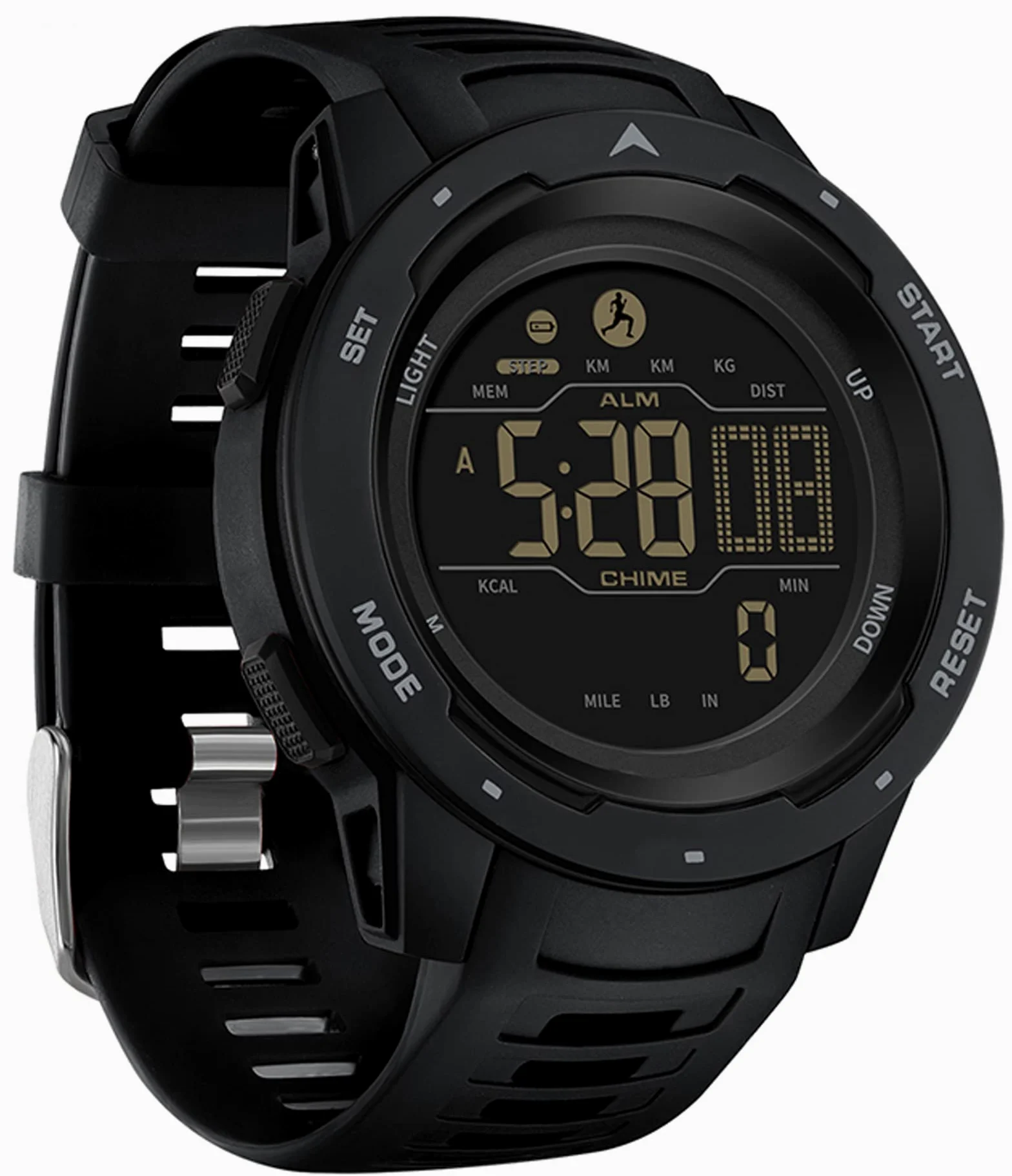 findtime Reloj Digital para Hombre Relojes Militares para Hombres Contador de Pasos y Calorías Podómetro Cronómetro Alarma Multifunción Retroiluminación LED 5ATM Resistente al Agua Reloj para Hombres