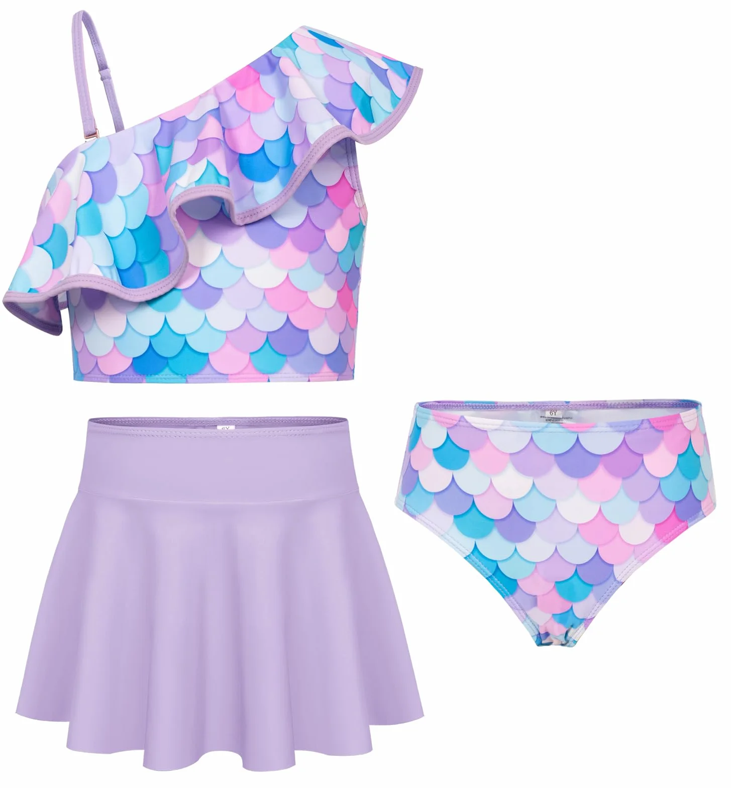 GRACE KARIN Traje de baño 3 Piezas Tankini Secado rápido Falda baño Talla 6-12
