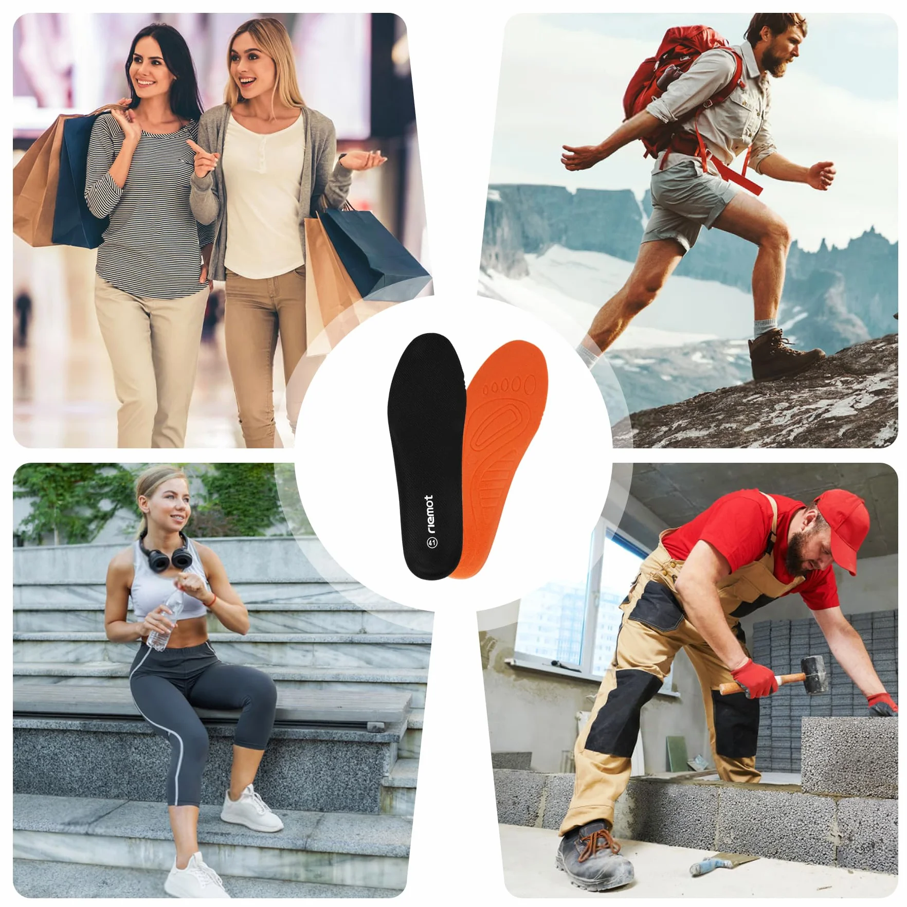 Riemot Plantillas de Reemplazo Confortables para Zapatos Hombres Mujeres Botas de Trabajo