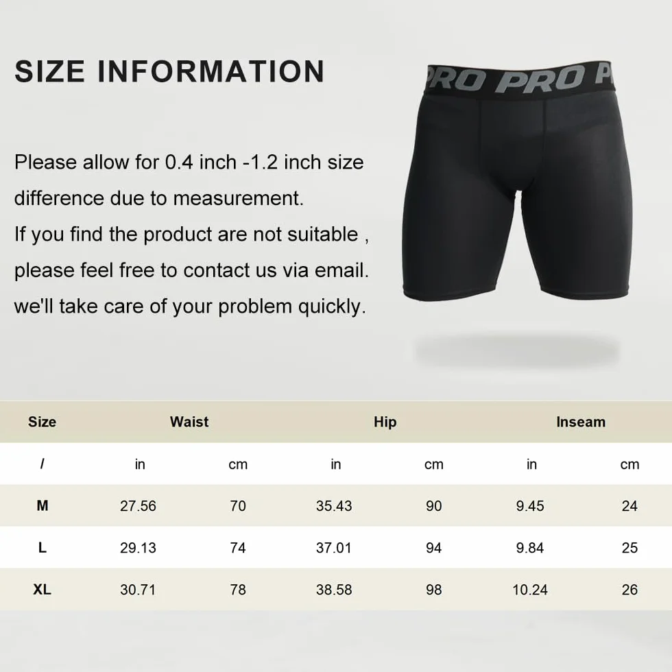 LANBAOSI 3 Piezas Pantalones Cortos de Compresión Hombre Running Gimnasio Transpirable Secado Rápido