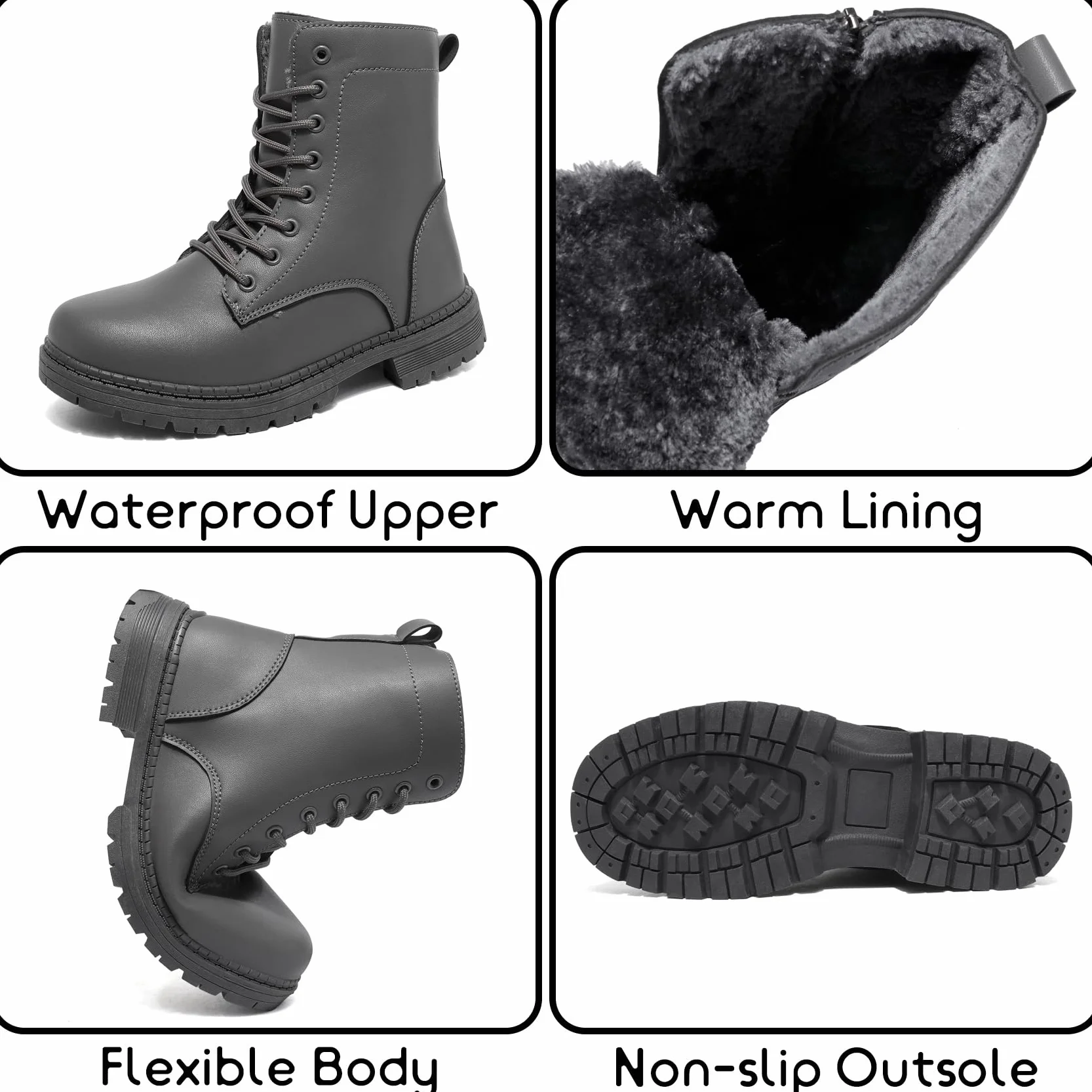 Botas Impermeable Mujer Botines Tobillo Invierno Forrada Cálido Nieve