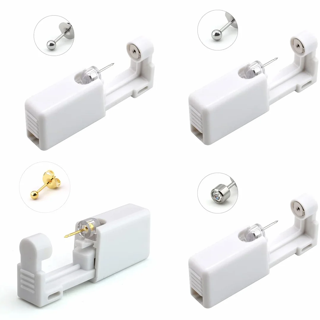 Pistolas Desechables para Piercing de Oreja, Kit de Perforación sin Dolor Portátil 4 Piezas