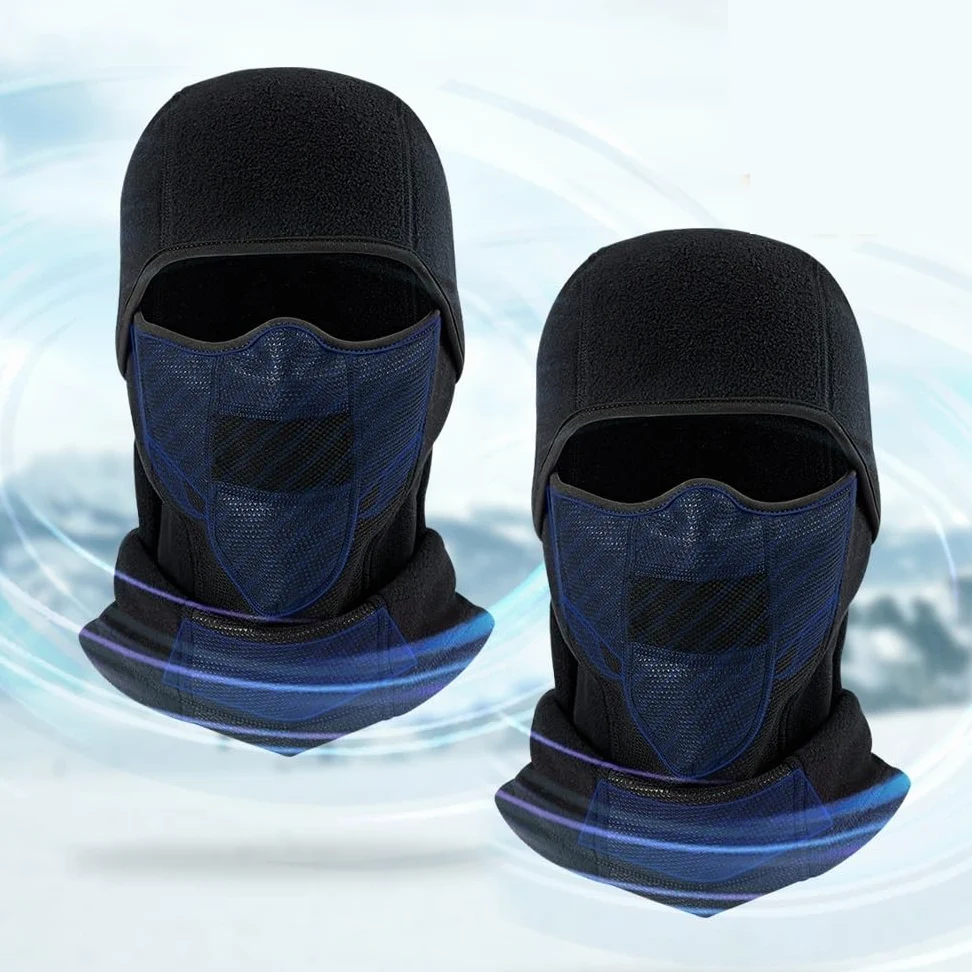Pasamontañas 1/2 piezas de máscara facial completa invierno for ciclismo, a prueba viento, for motocicleta, transpirable, for deportes al aire libre, for hombre, for la cabeza(2 pcs)