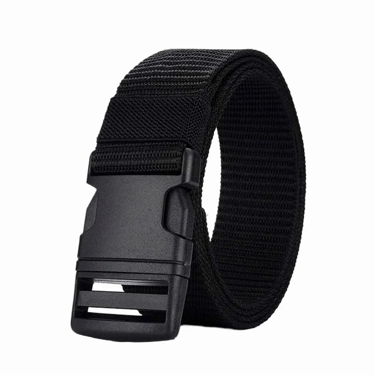 2 uds cinturón for hombre sin hebilla de plástico y Metal lona for nailon tejido for exteriores cinturones neutros
