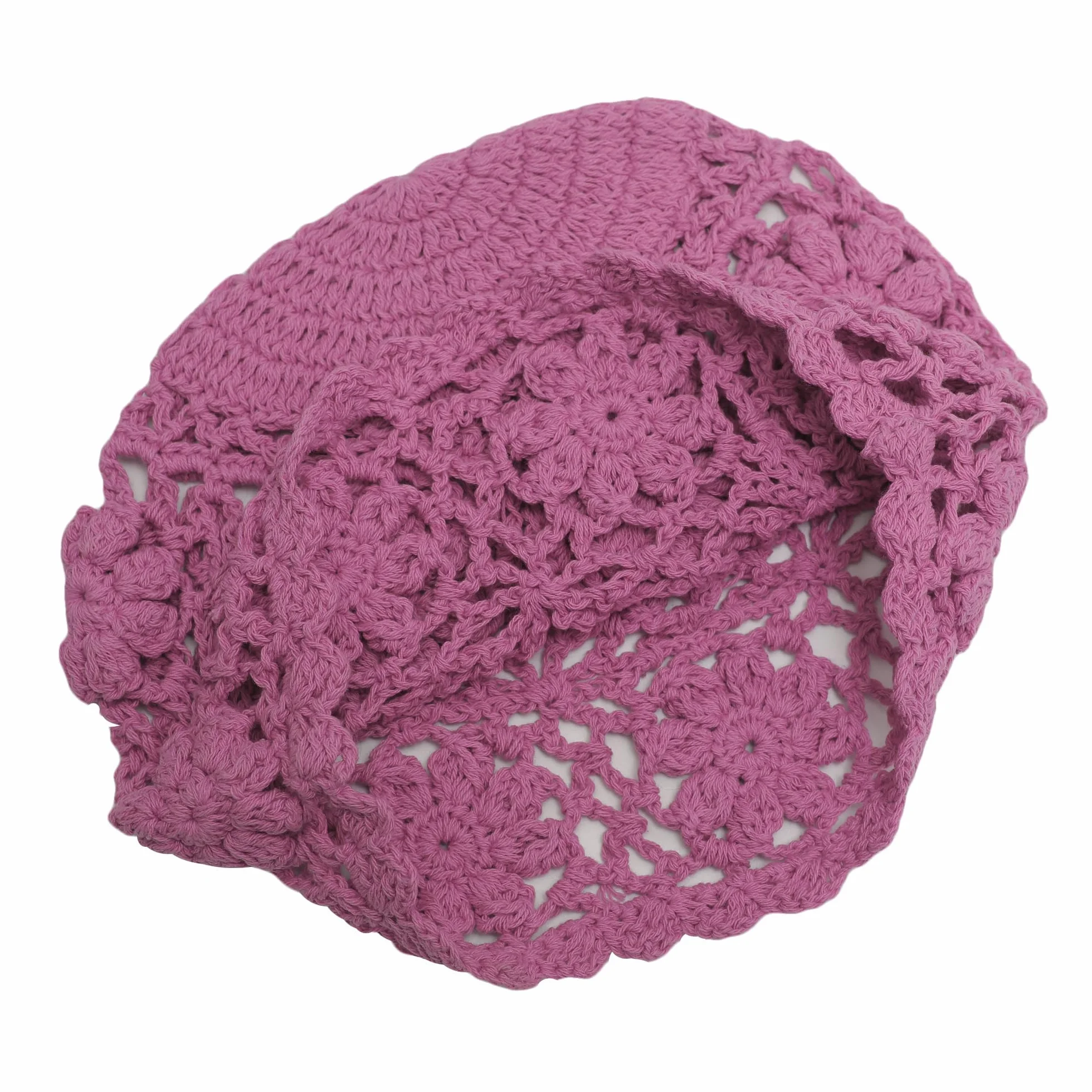 Gorro de Punto con Flores Hecho a Mano de Algodón Señoras ZLYC