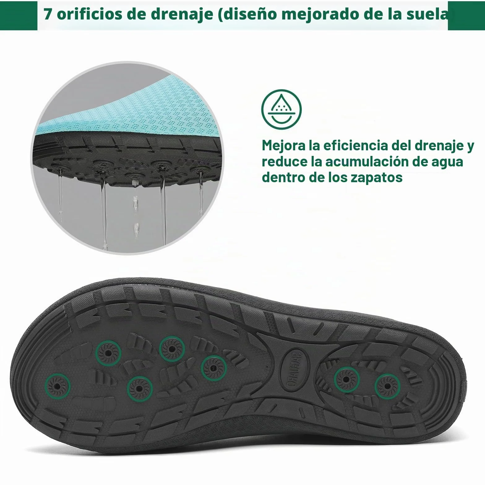 Saguaro Escarpines Secado Rápido 7 Agujeros de Drenaje Hombre Mujer Gr.36-47