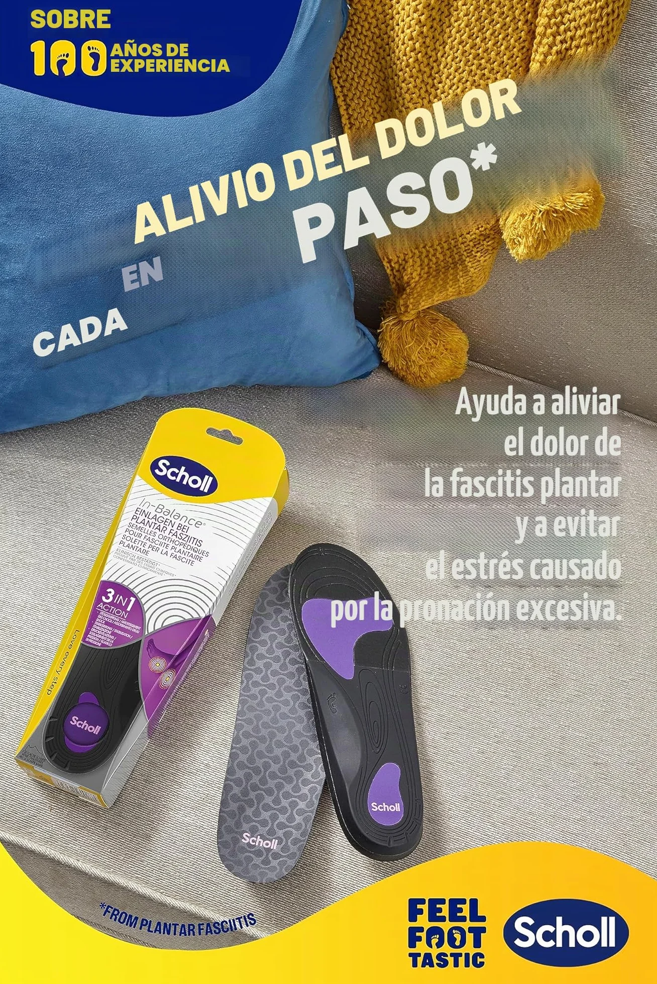 Scholl Plantillas ortopédicas fascitis plantar 1 par talla S 37-39,5