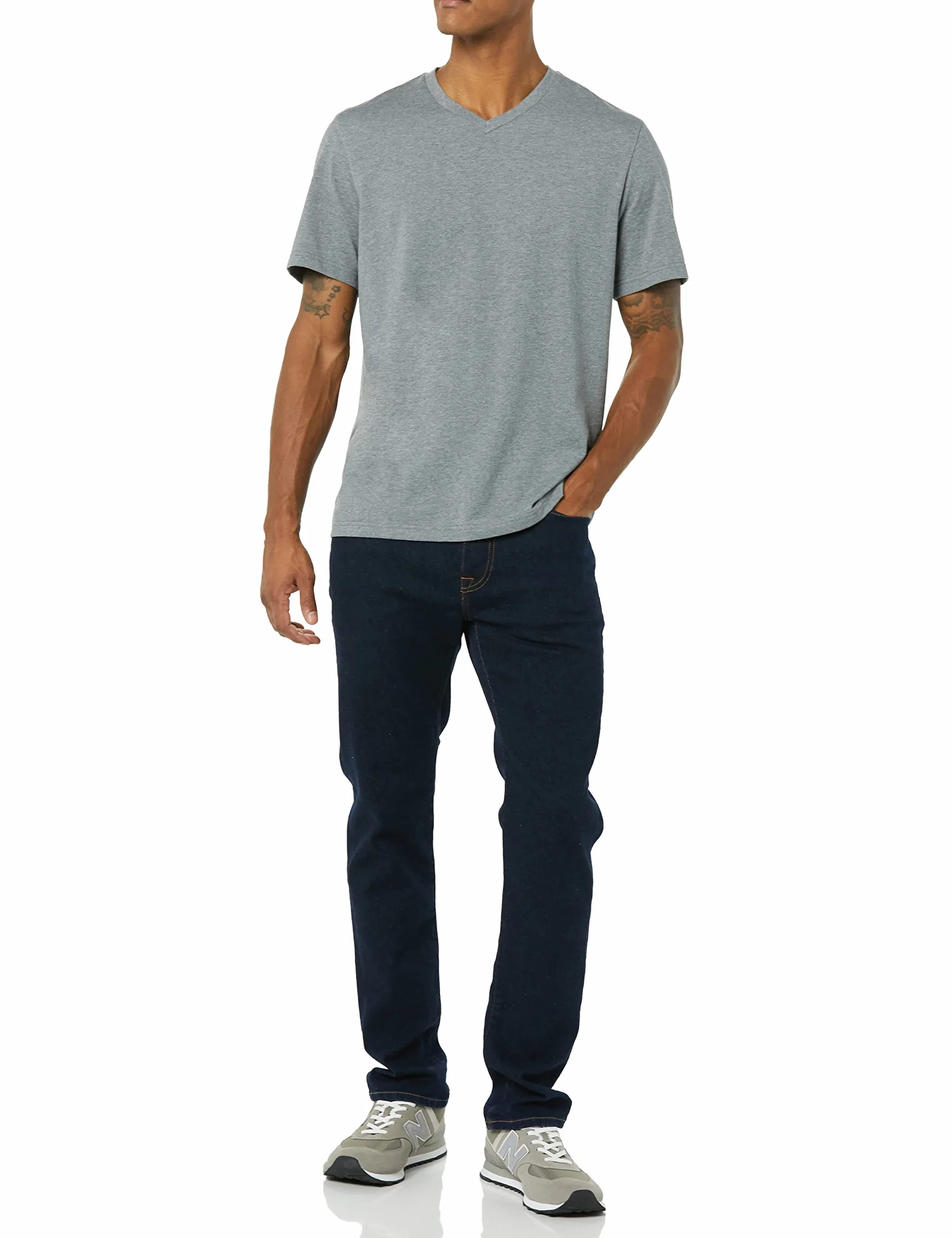 Amazon Essentials Hombre Camisetas de Cuello en V de Manga Corta