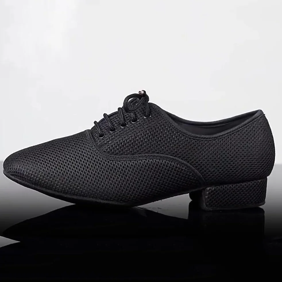 Zapatos de Baile de Malla Hombre Suela Cuero Cordones Salsa Latinas
