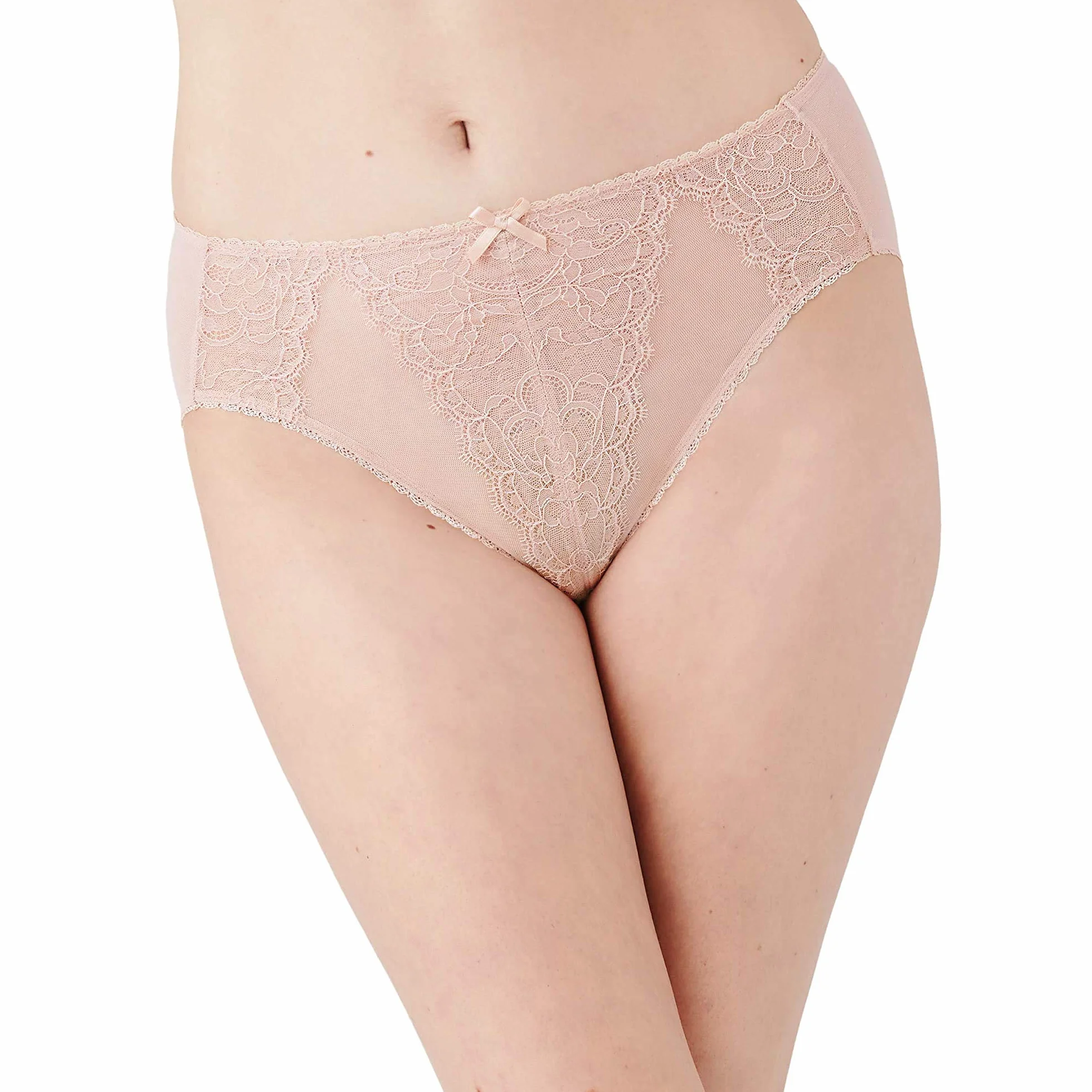 Wacoal Women's Retro Chic Hi Cut Brief Panty, Rose Dust, Medium
