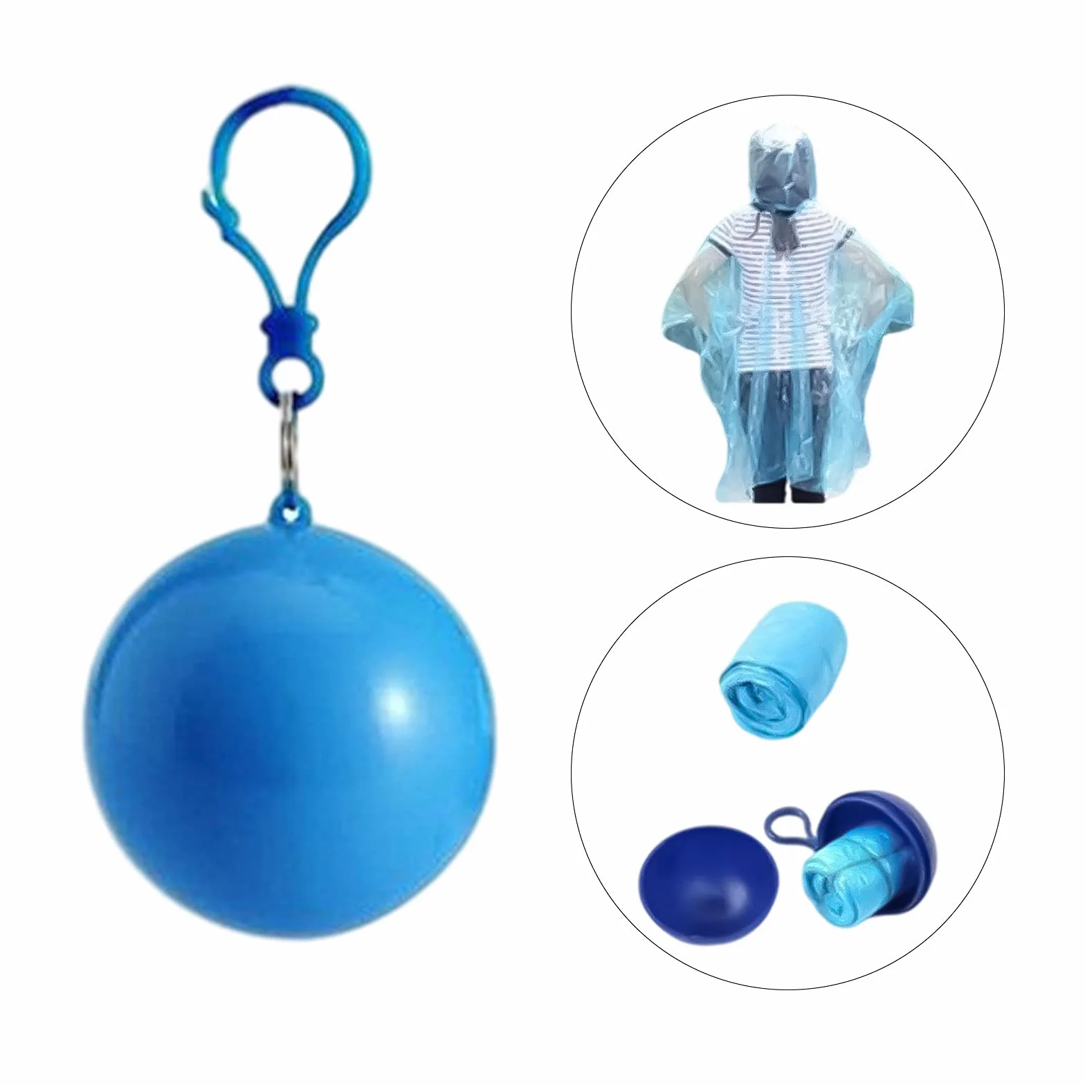 Poncho de Plástico Reutilizable Impermeable 4 Piezas Capa de Lluvia para Viajes