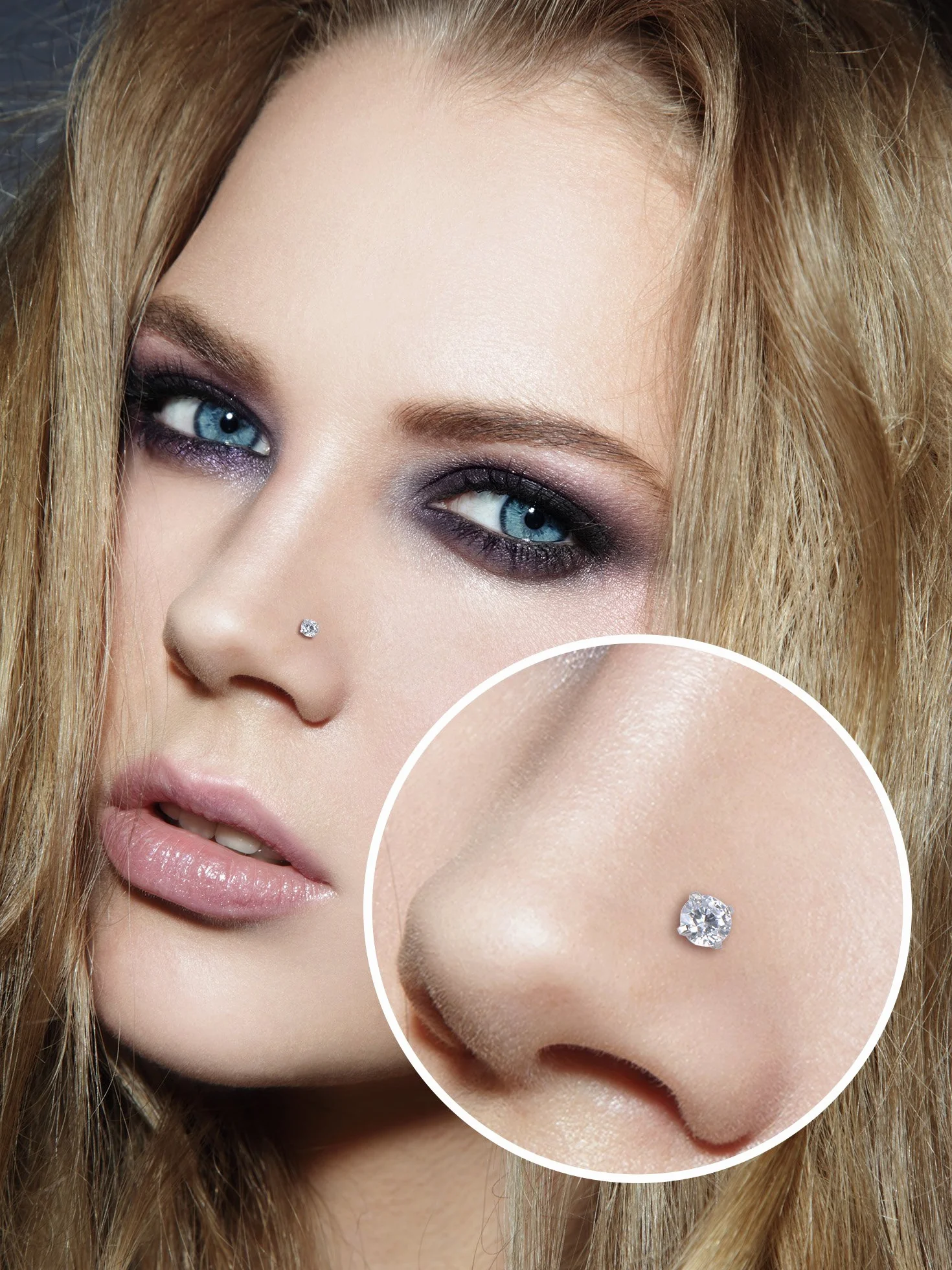 Mudder Anillos de Nariz Curvas Piercing Joyería para el Cuerpo 8 Piezas Acero Inoxidable Circón